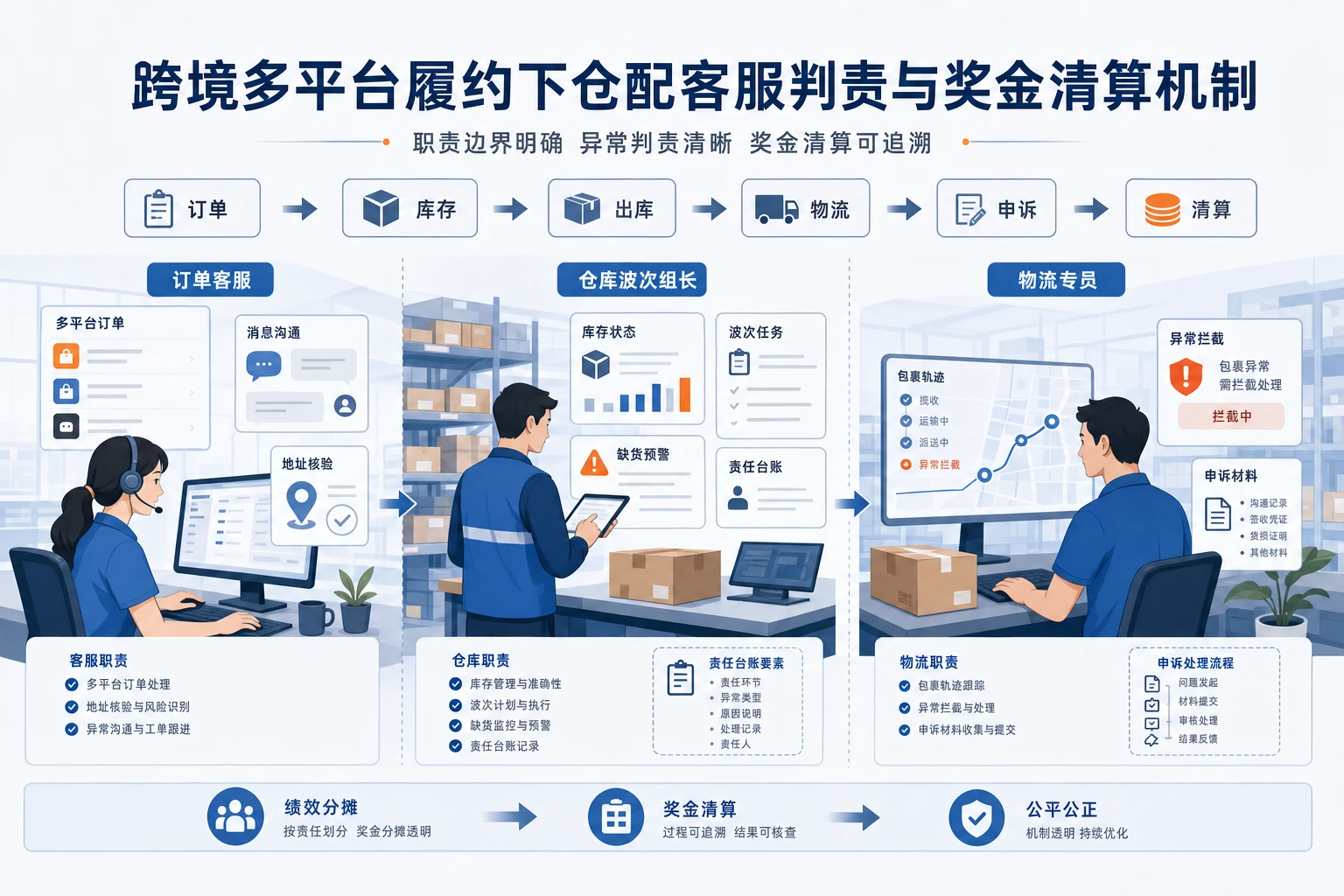 跨境多平台履约下仓配客服判责与奖金清算机制(2026年版)
