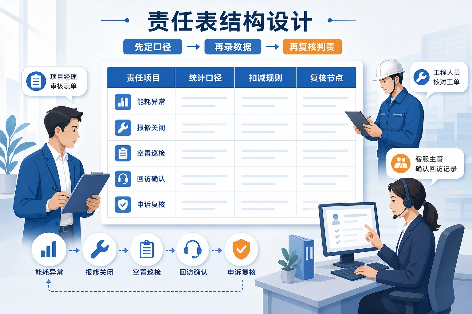 2026年商办空置期能耗巡检责任表与扣减模板设计