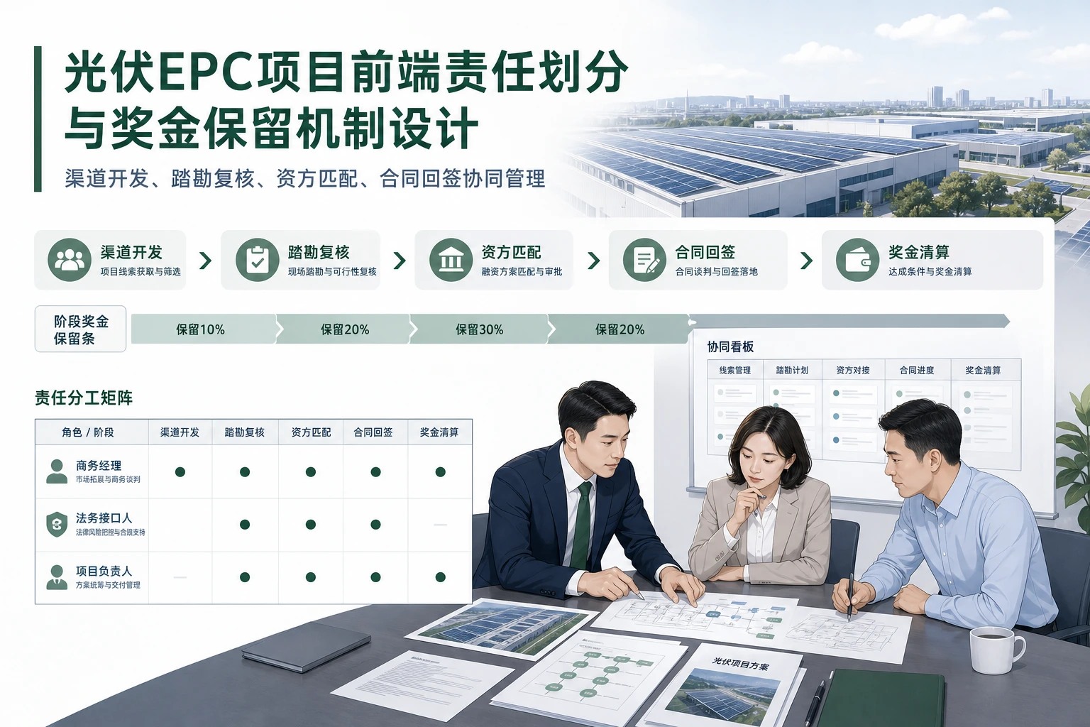 光伏EPC项目前端责任划分与奖金保留机制设计
