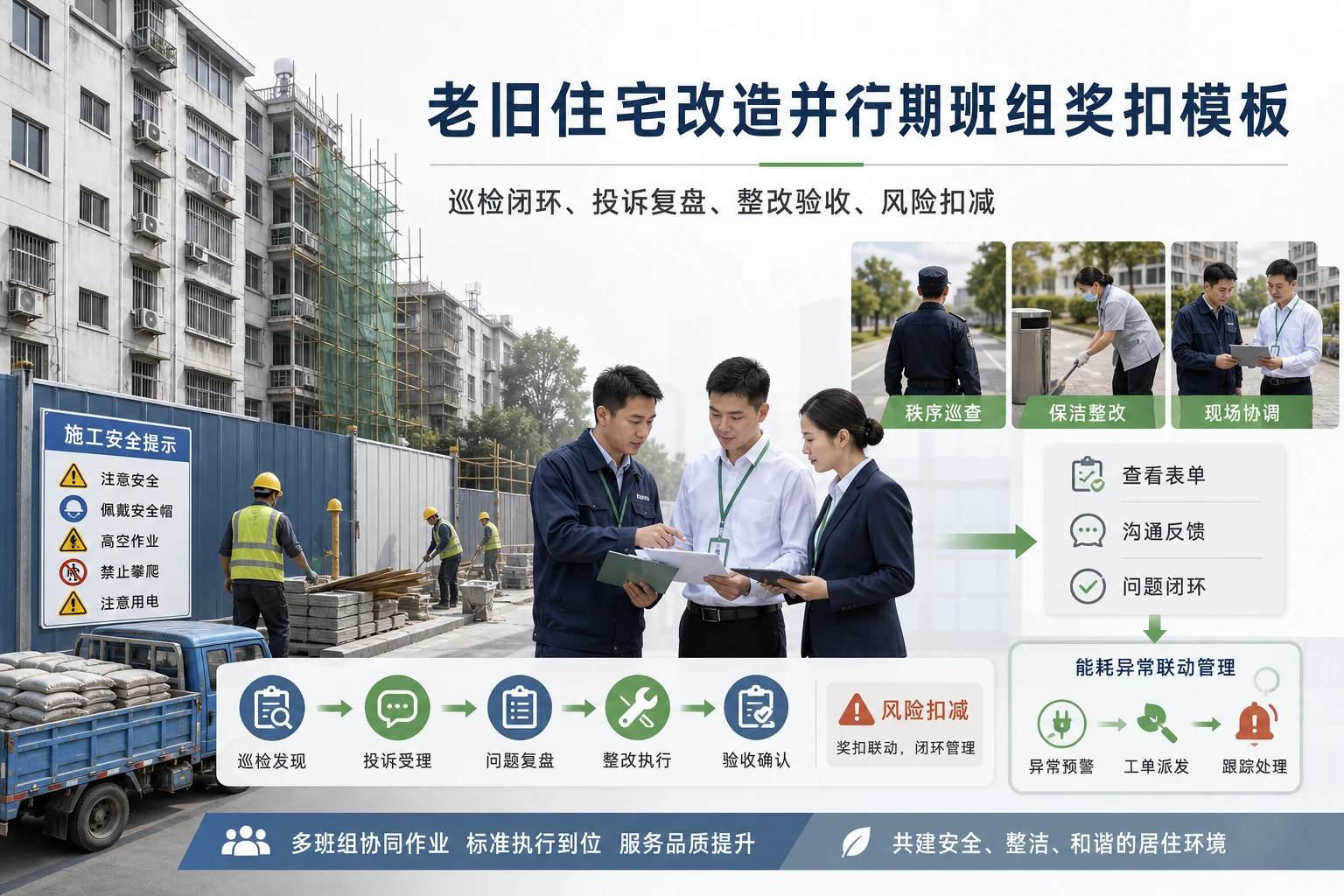 老旧住宅改造并行期班组奖扣模板设计实务