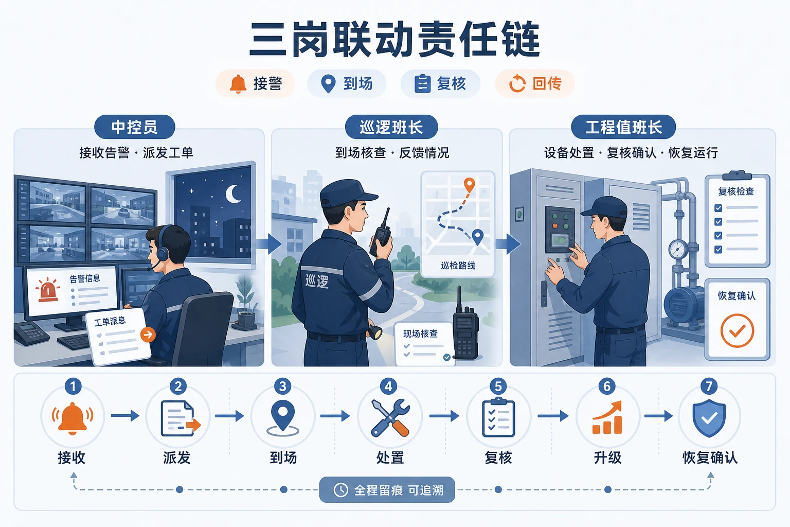 2026年产业园夜间值守三岗联动与扣减模板设计