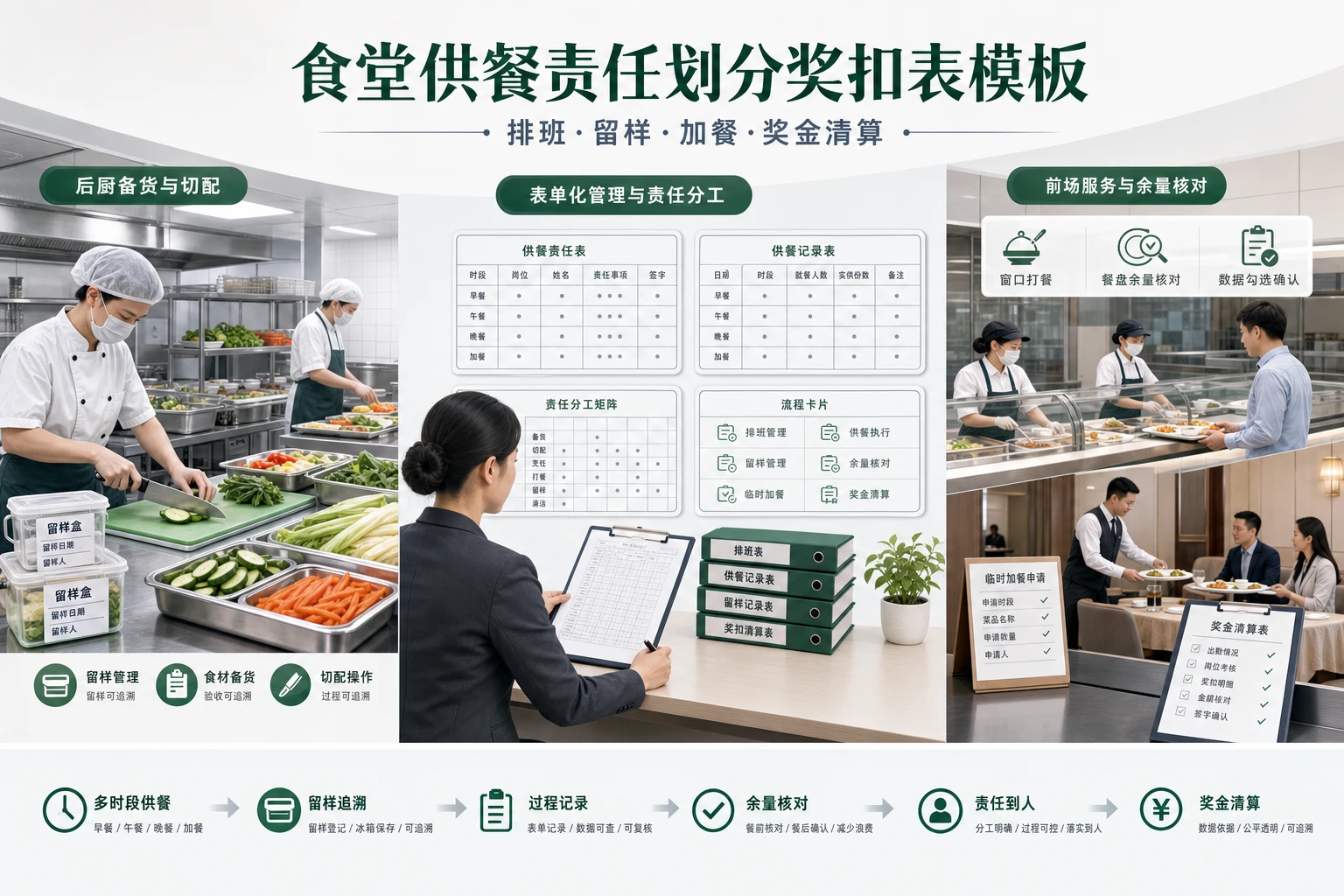 企业食堂包间接待并行窗口供餐责任划分奖扣表模板(2026年版)