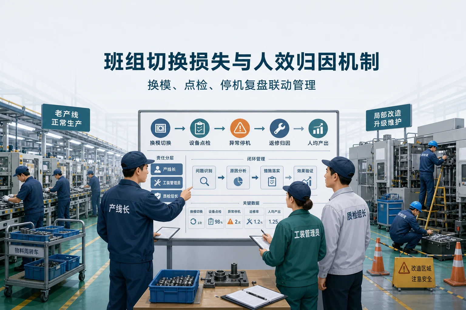2026年老产线改造并行出货下班组切换损失与人效归因机制