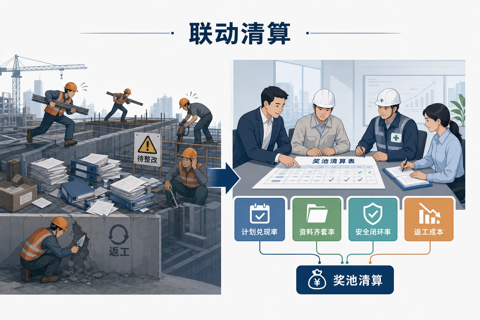屋顶光伏多队伍交叉施工奖池清算机制设计