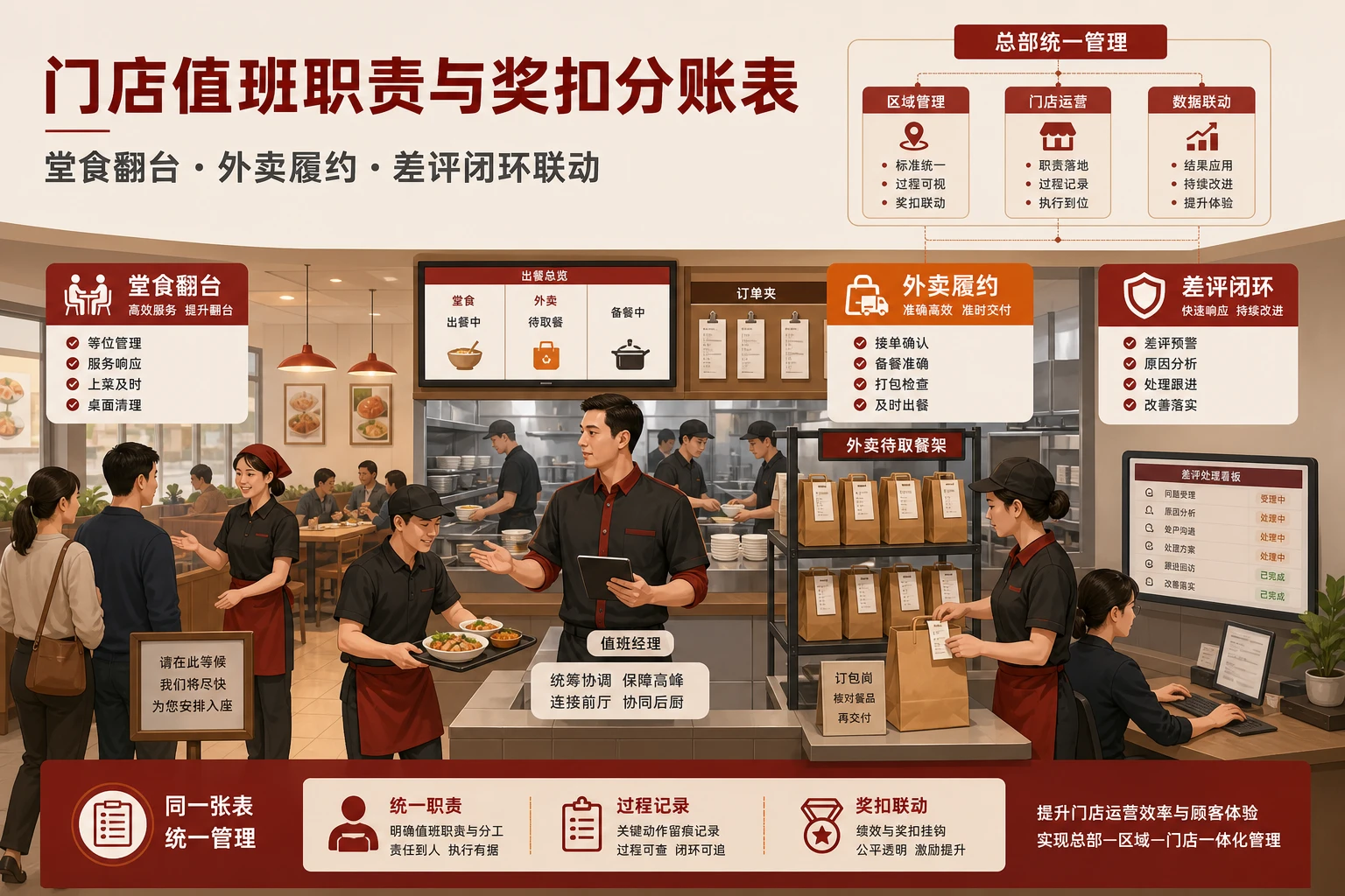 连锁餐饮门店值班职责与奖扣分账表设计（2026年版）