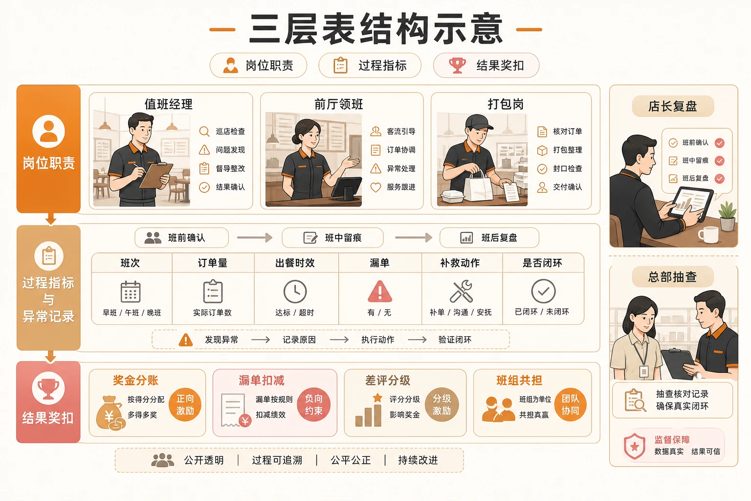连锁餐饮门店值班职责与奖扣分账表设计（2026年版）