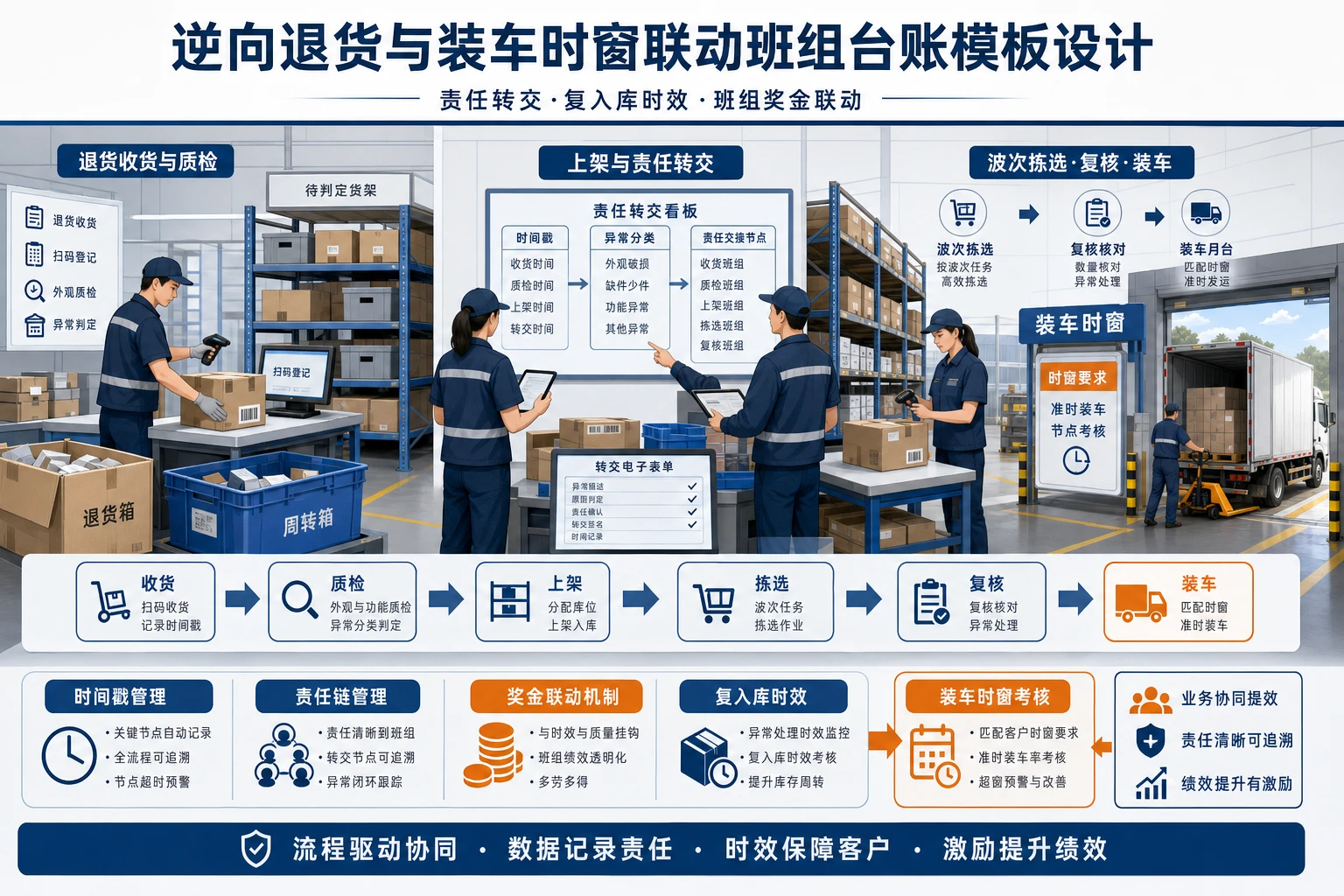 逆向退货与装车时窗联动班组台账模板设计