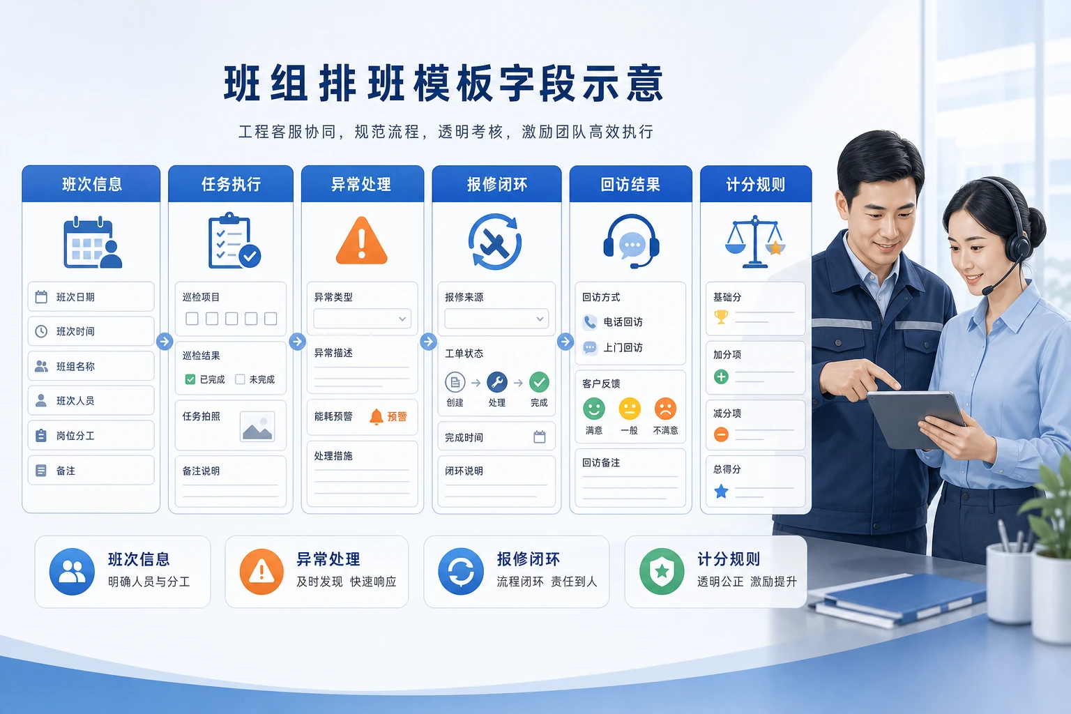 写字楼巡检报修联动奖金分配模板设计