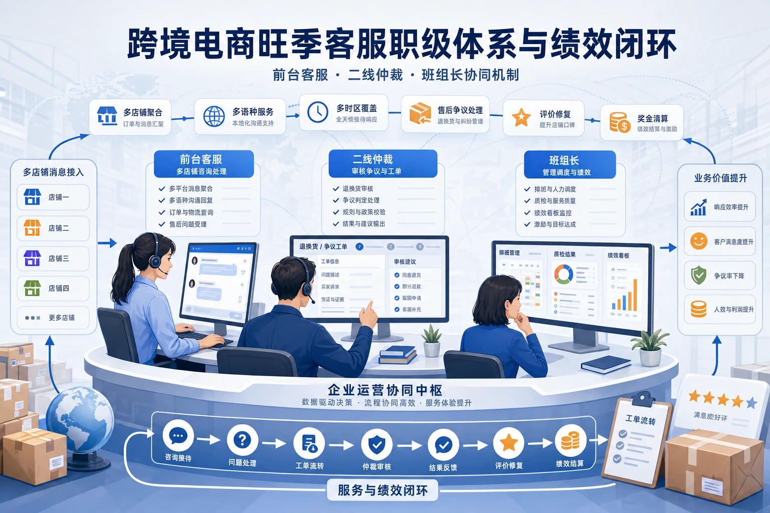 2026年跨境电商旺季客服职级体系与绩效闭环设计