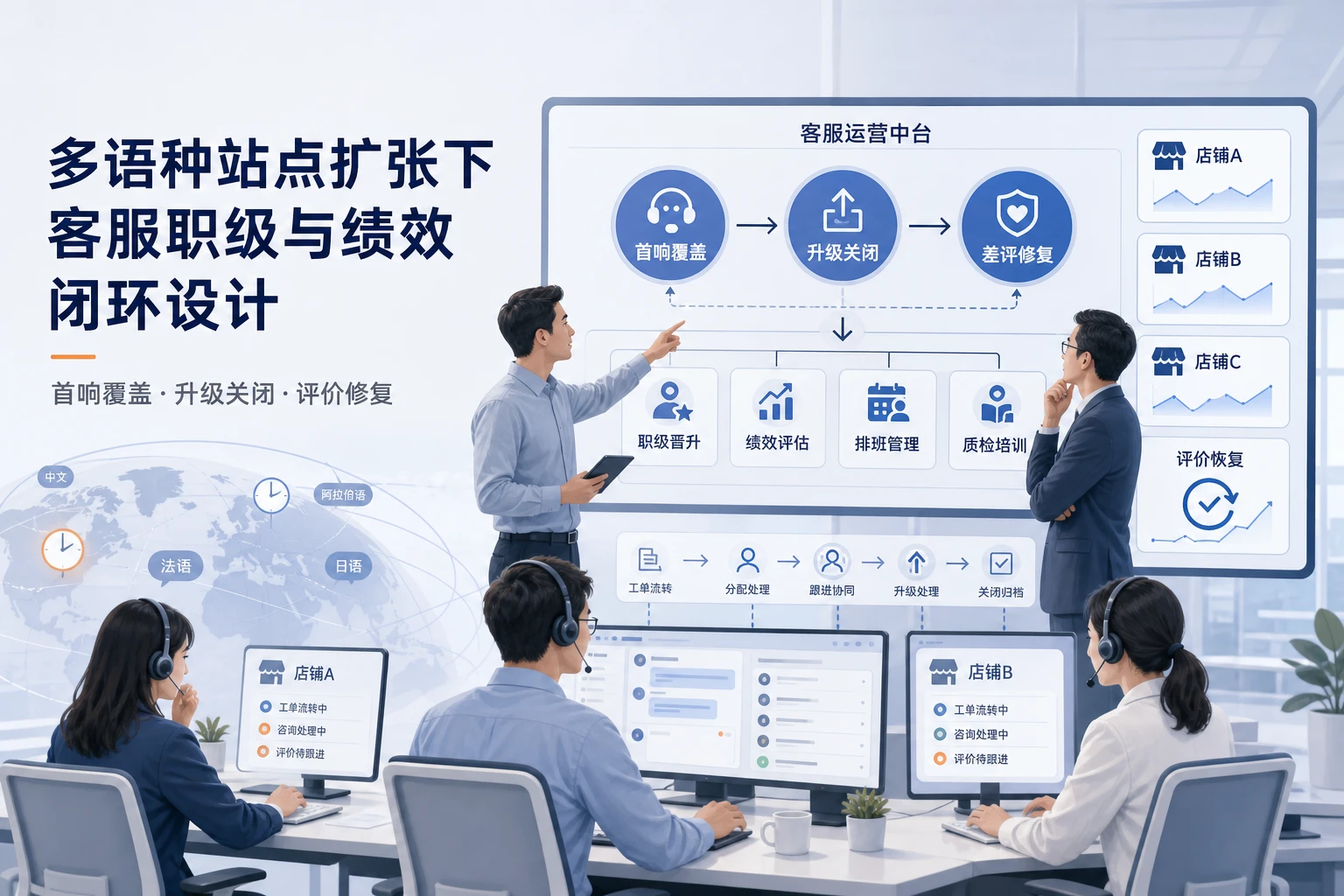 多语种站点扩张下客服职级与绩效闭环设计