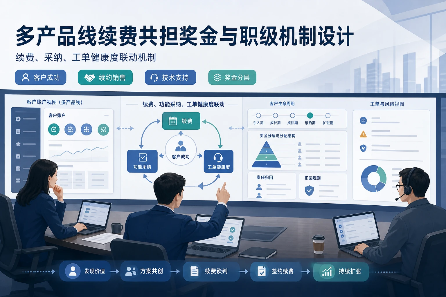 多产品线SaaS续费共担奖金与职级机制设计(2026年版)