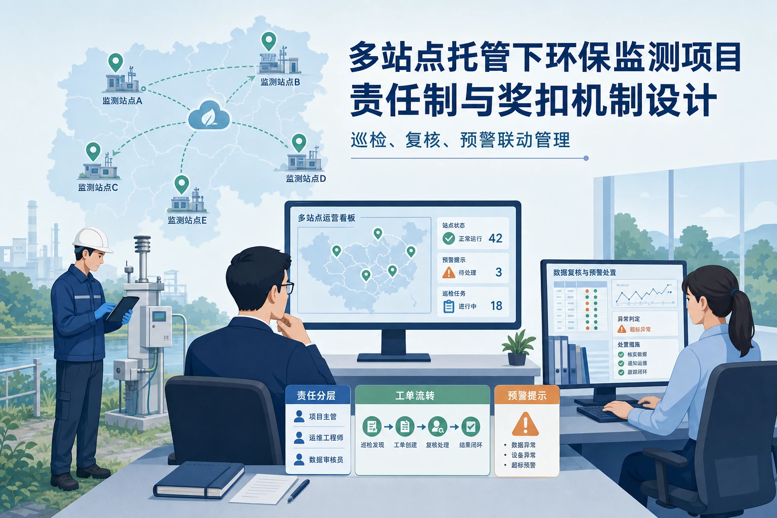 2026年多站点托管下环保监测项目责任制与奖扣机制设计