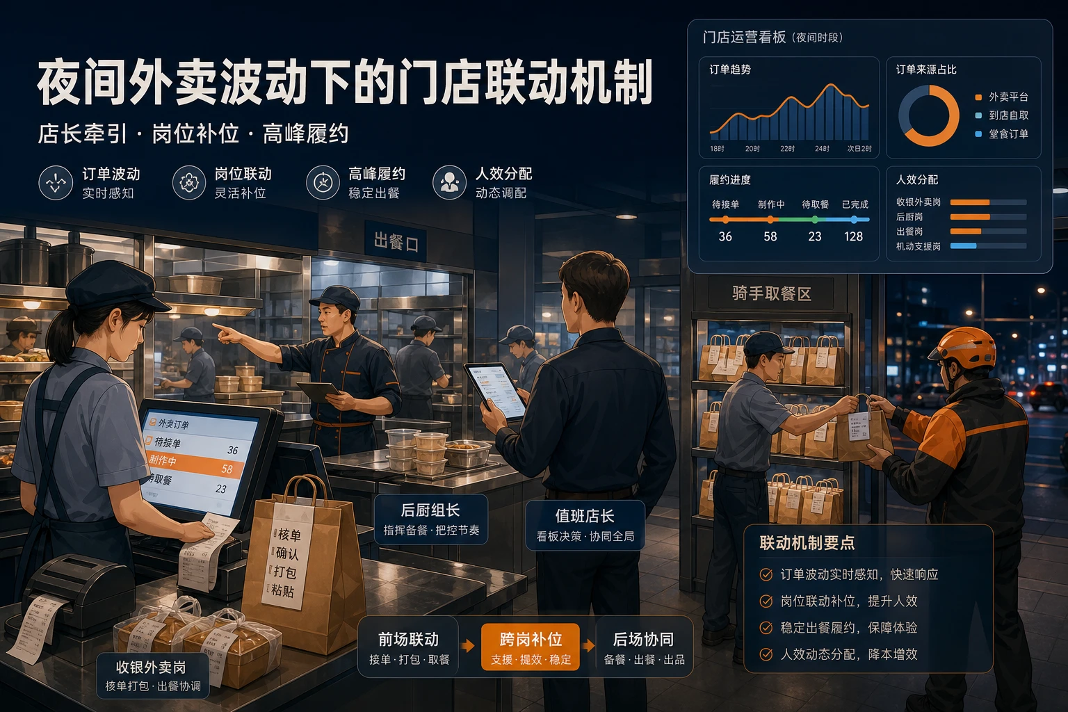 商圈店夜间外卖波动下门店跨岗补位与人效机制设计（2026年版）