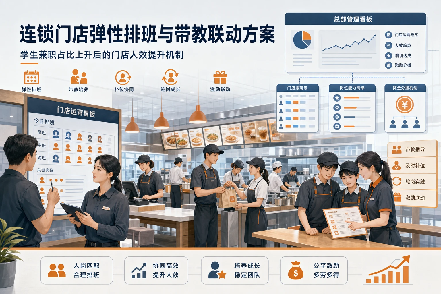 学生兼职占比上升后连锁门店弹性排班与带教联动方案