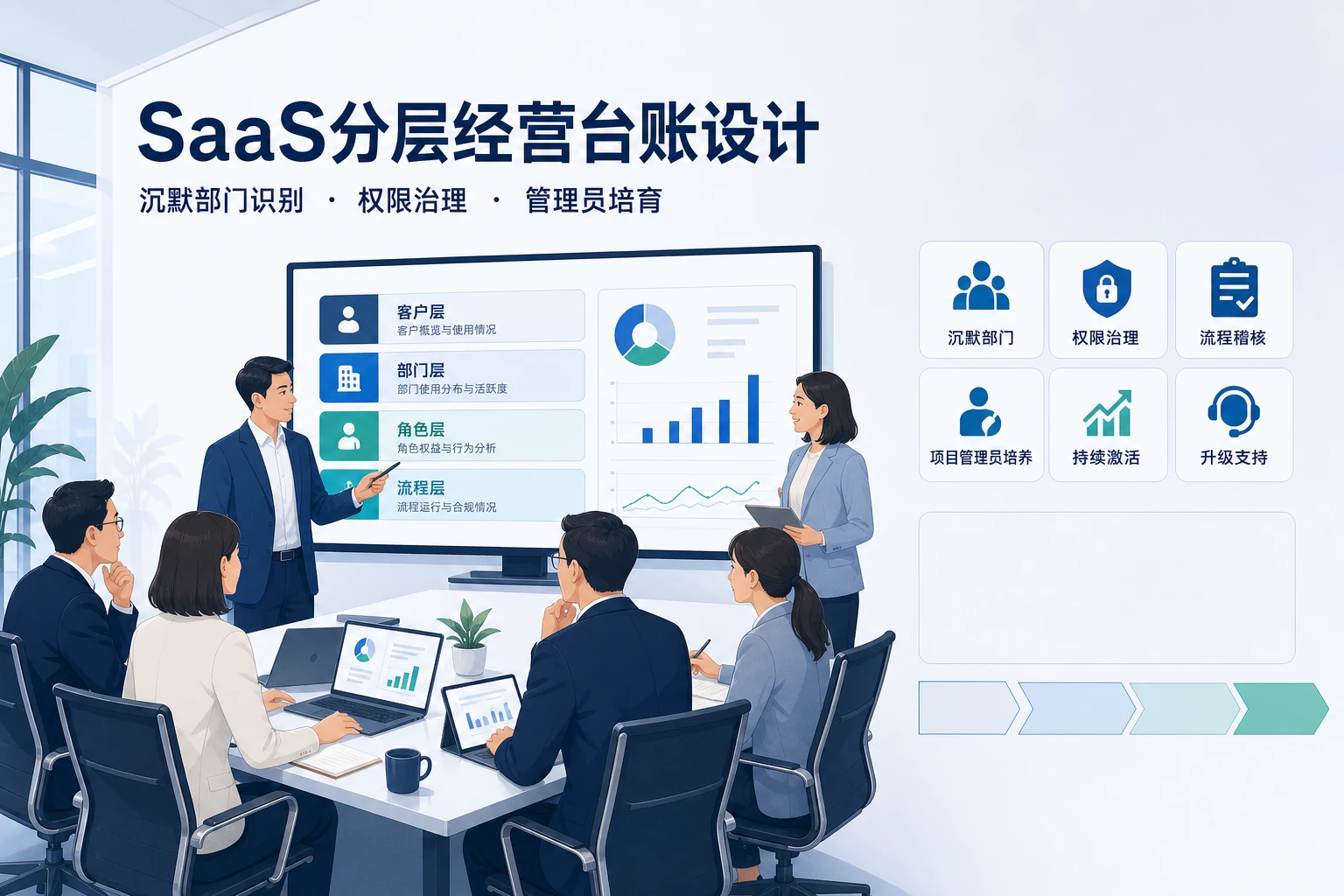 沉默使用部门增多后SaaS分层经营台账设计