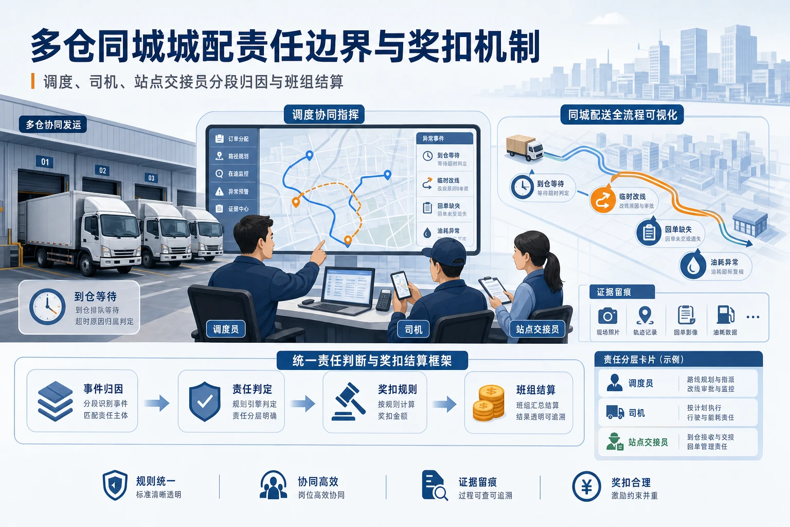 2026年多仓同城城配责任边界与司机班组奖扣机制设计