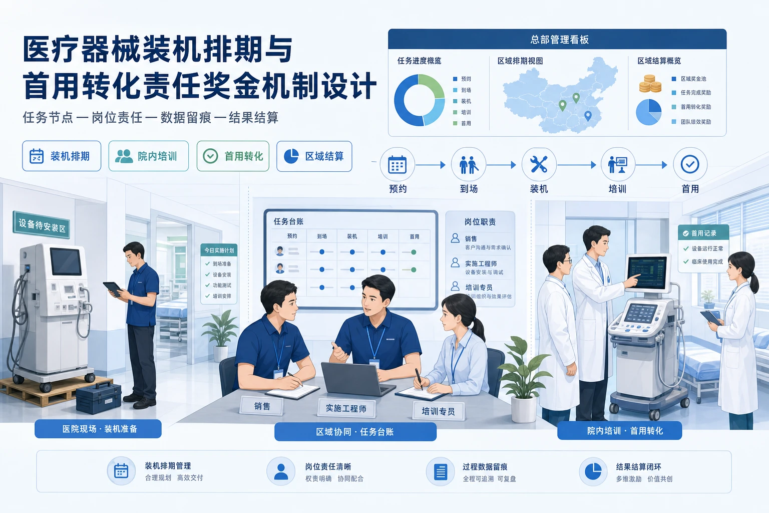 医疗器械装机排期与首用转化责任奖金机制设计