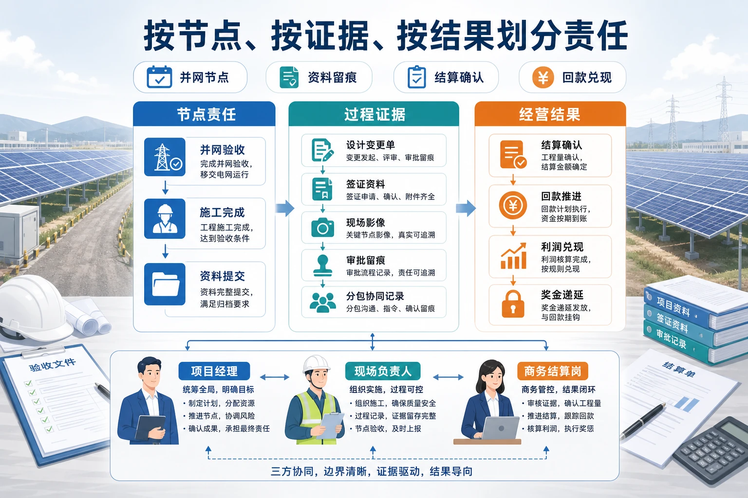 光伏EPC并网节点责任划分与奖金递延机制设计