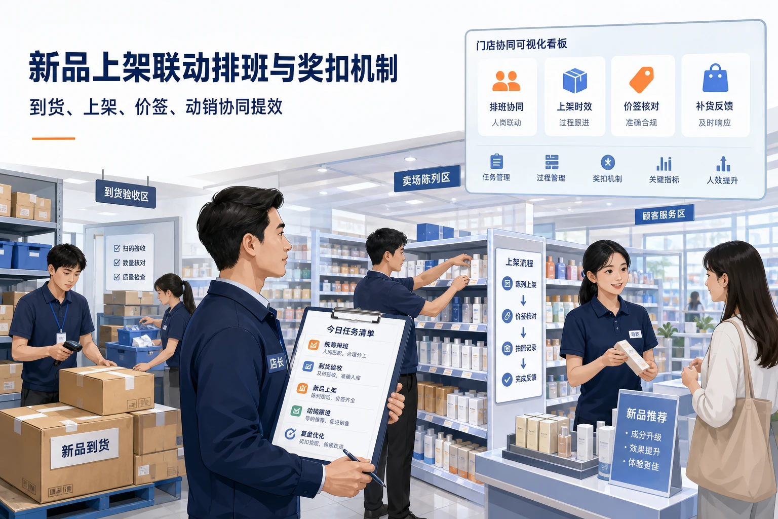 连锁门店新品上架联动排班与奖扣机制设计（2026年版）