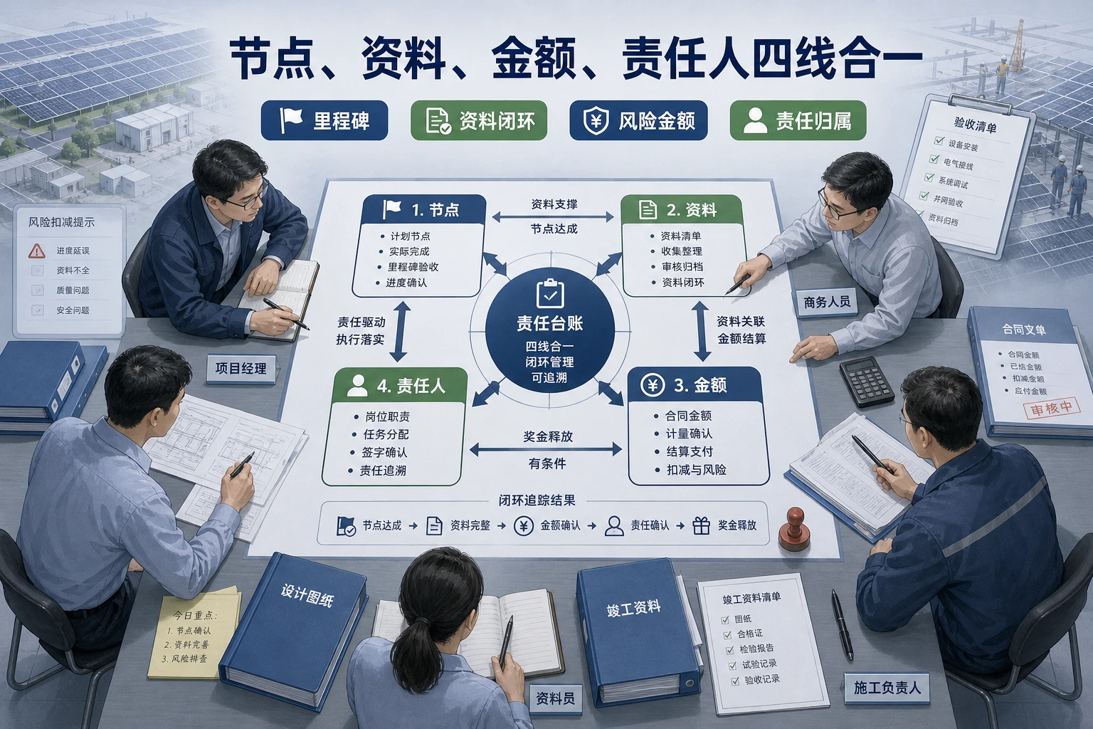 光伏EPC并网验收责任台账与奖金递延机制设计