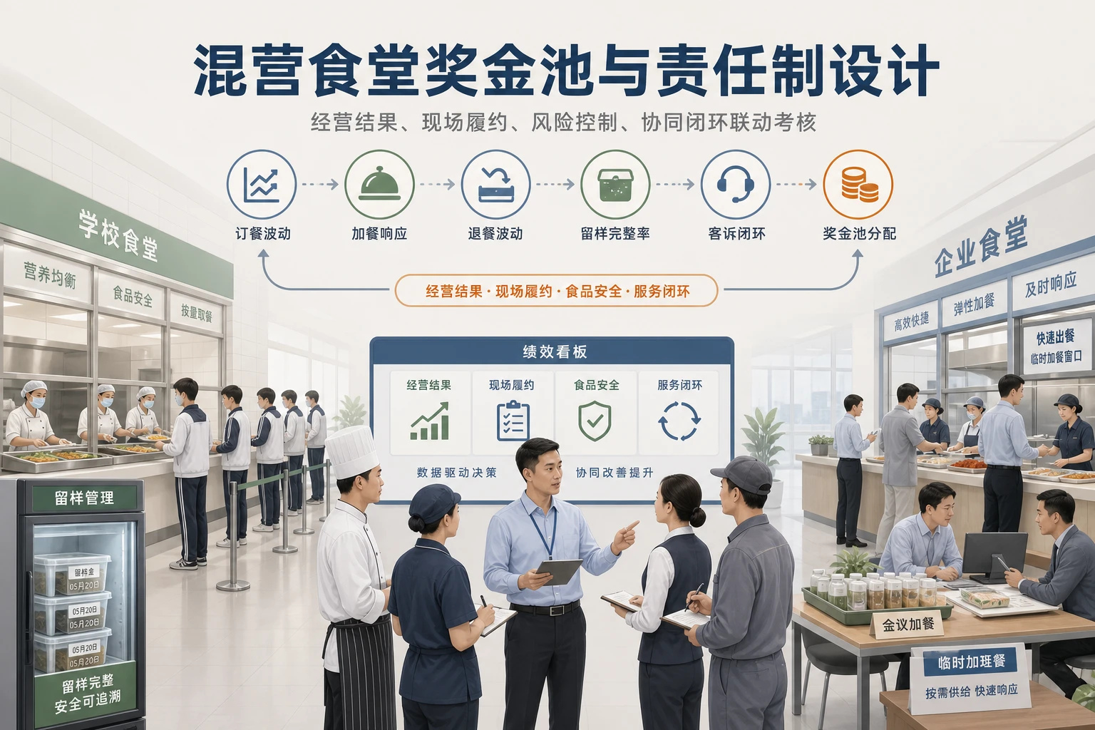 2026年学校与企业食堂混营下奖金池与责任制设计