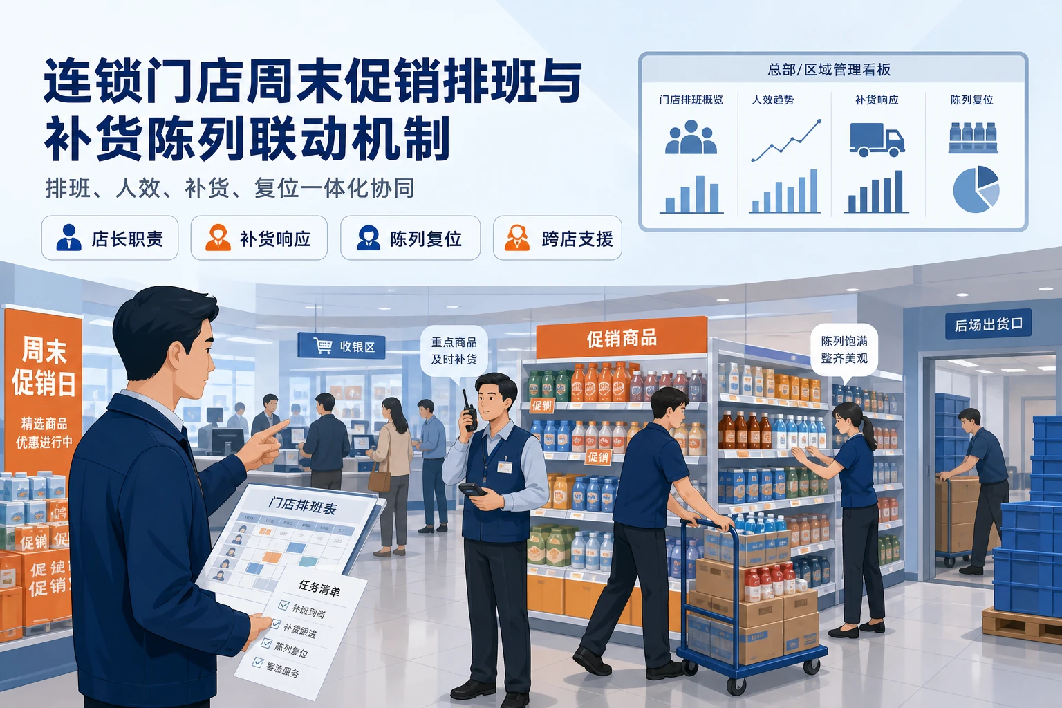 连锁门店周末促销排班与补货陈列联动机制（2026年版）