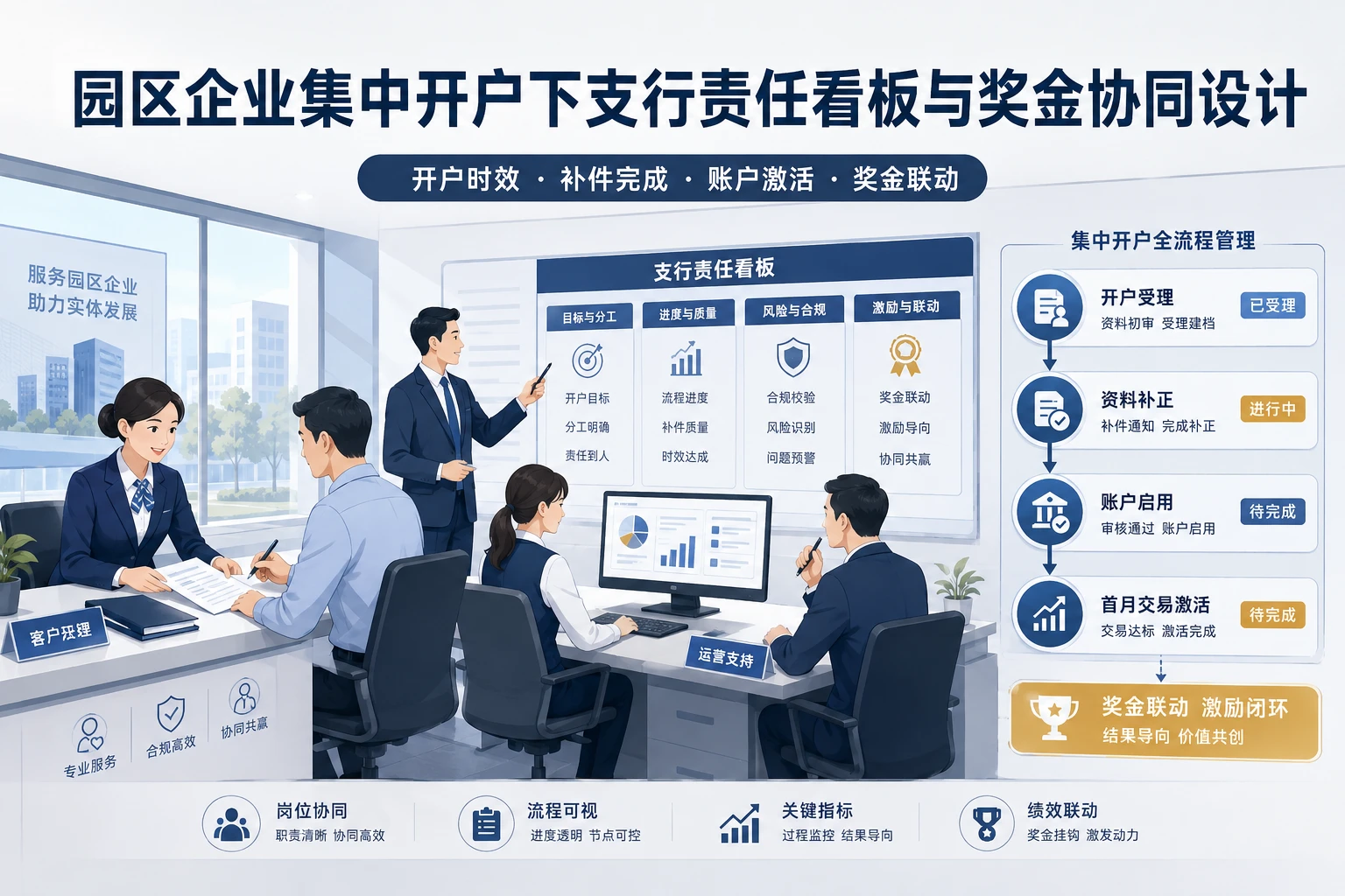 2026年园区企业集中开户下支行责任看板与奖金协同设计