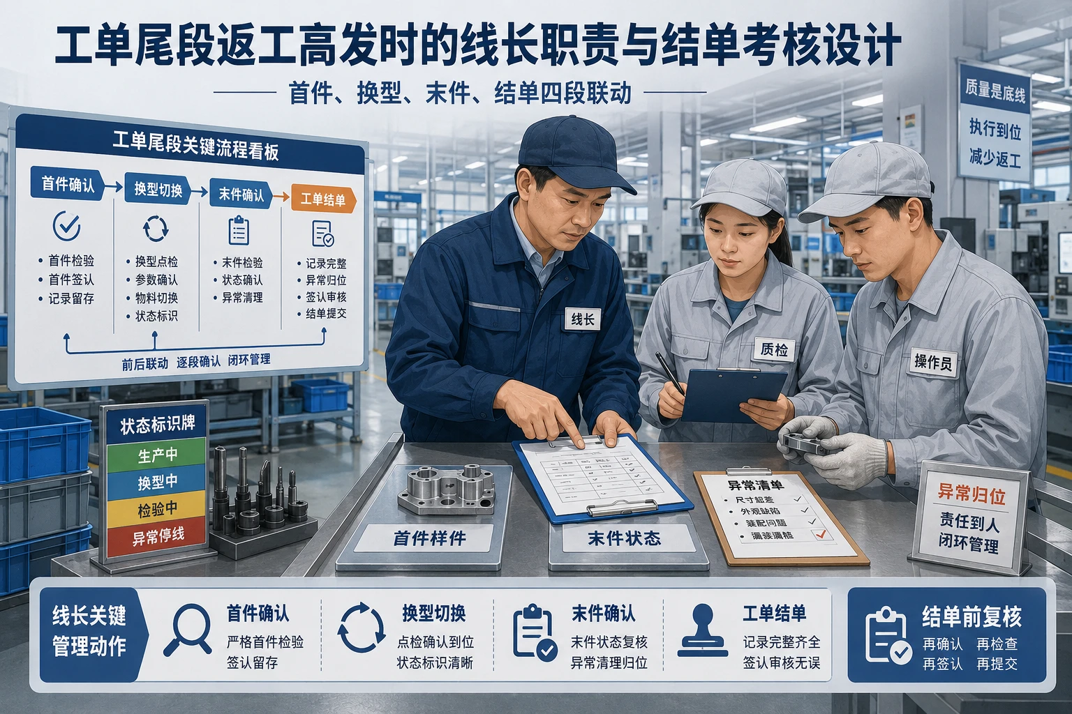 工单尾段返工高发时的线长职责与结单考核设计