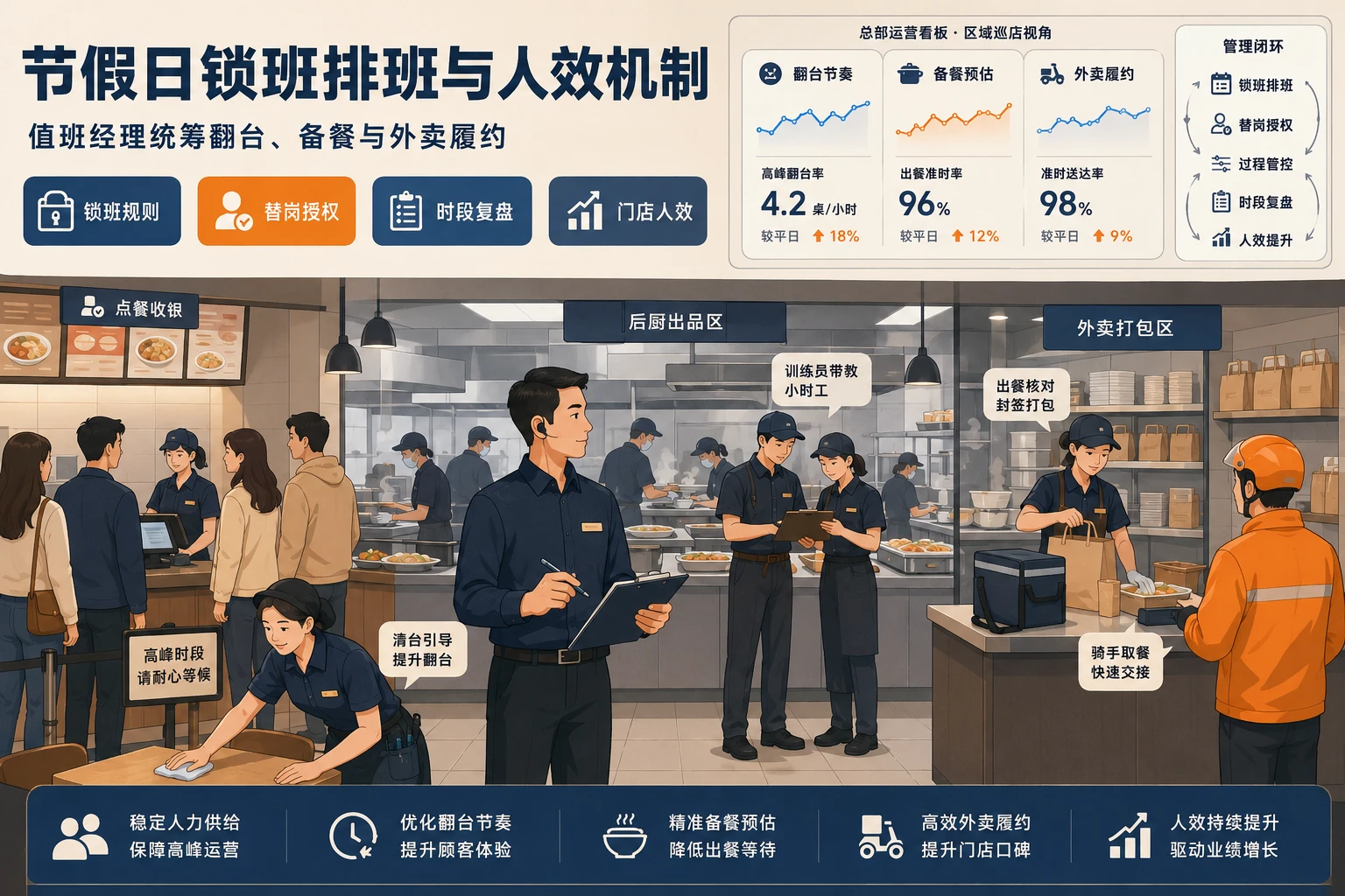 2026年连锁餐饮节假日锁班排班与值班经理人效机制