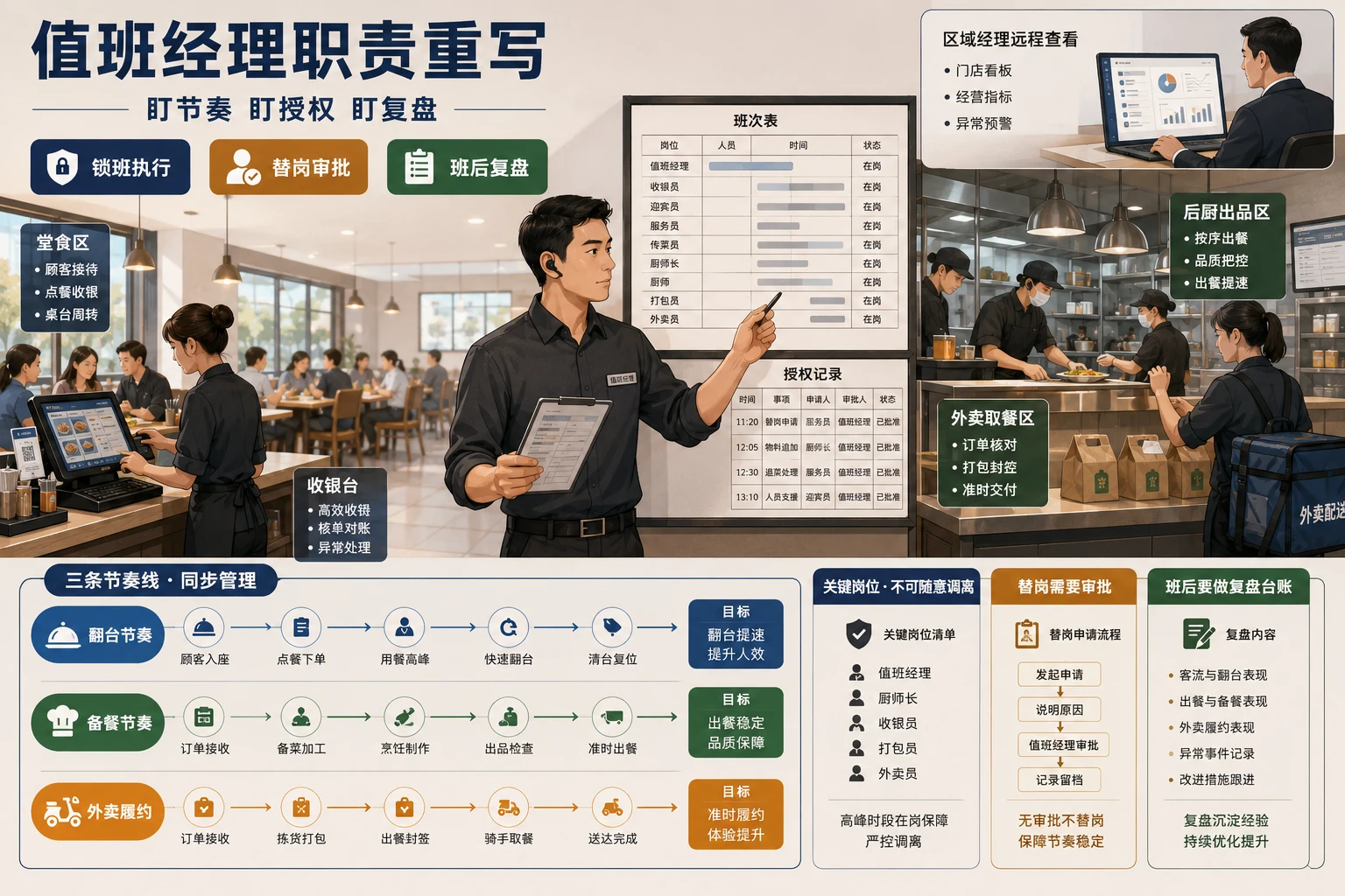 2026年连锁餐饮节假日锁班排班与值班经理人效机制
