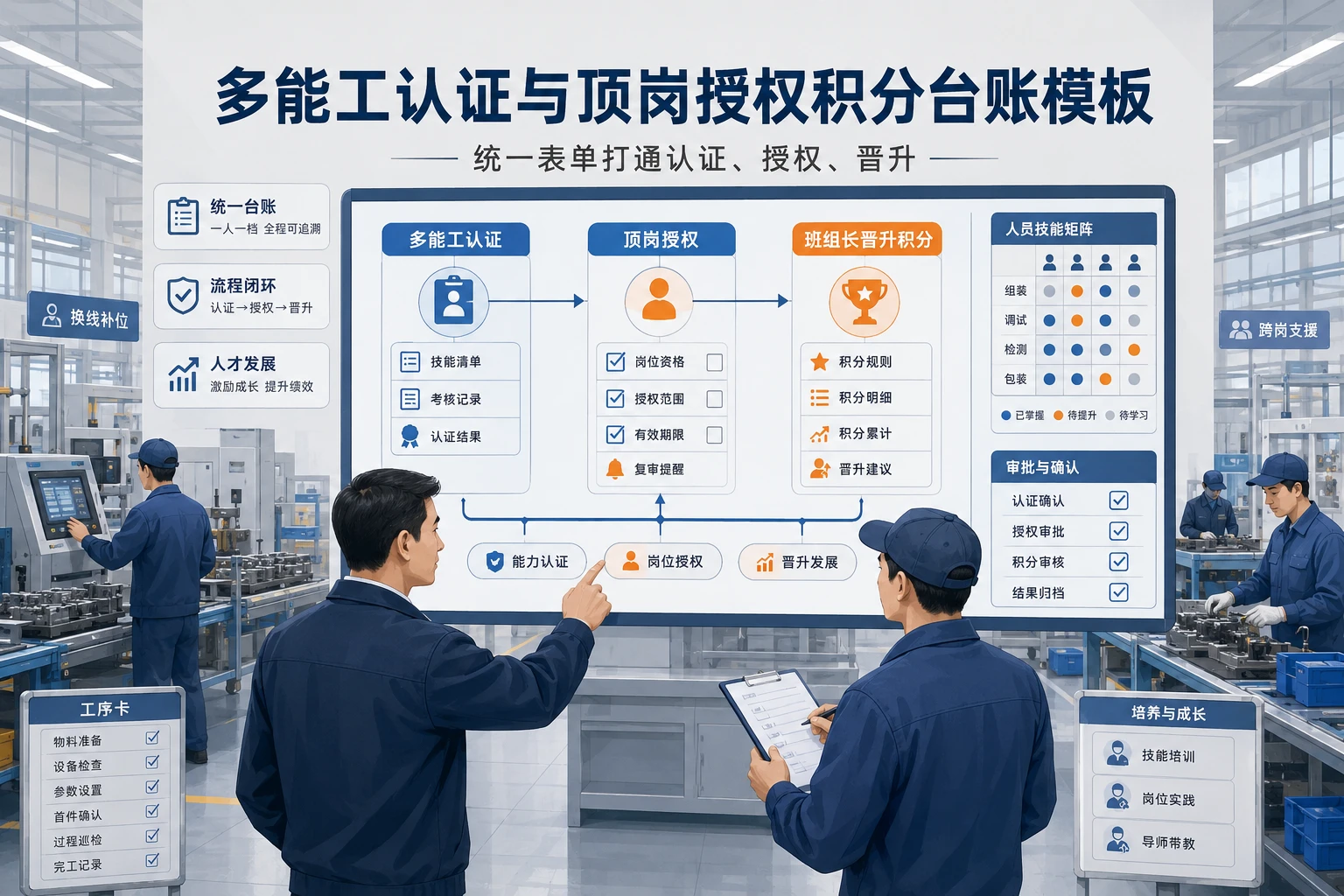 2026年设备稼动率前置下多能工认证与顶岗授权积分台账模板