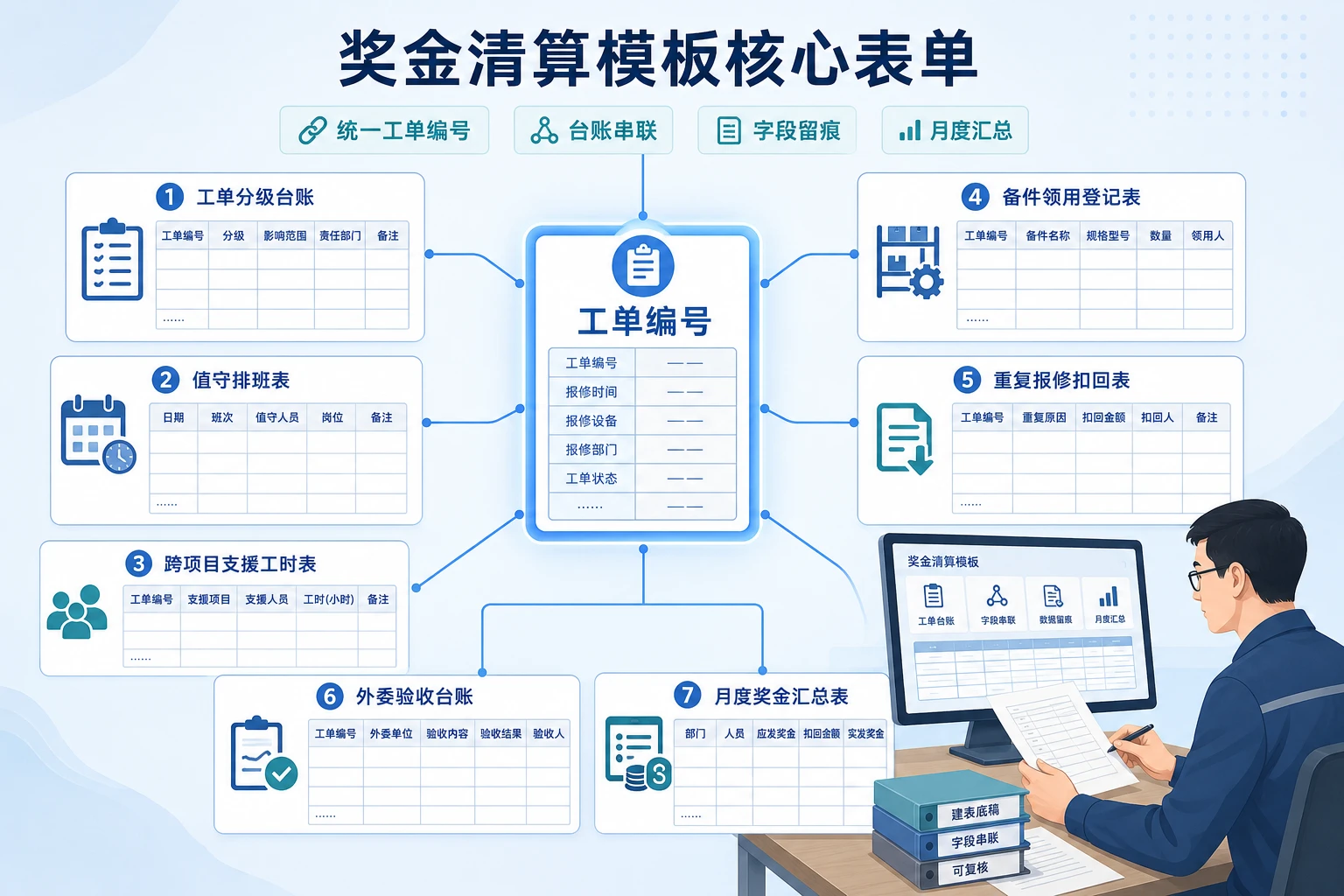雨季抢修期物业维修班组奖金清算模板与排班表