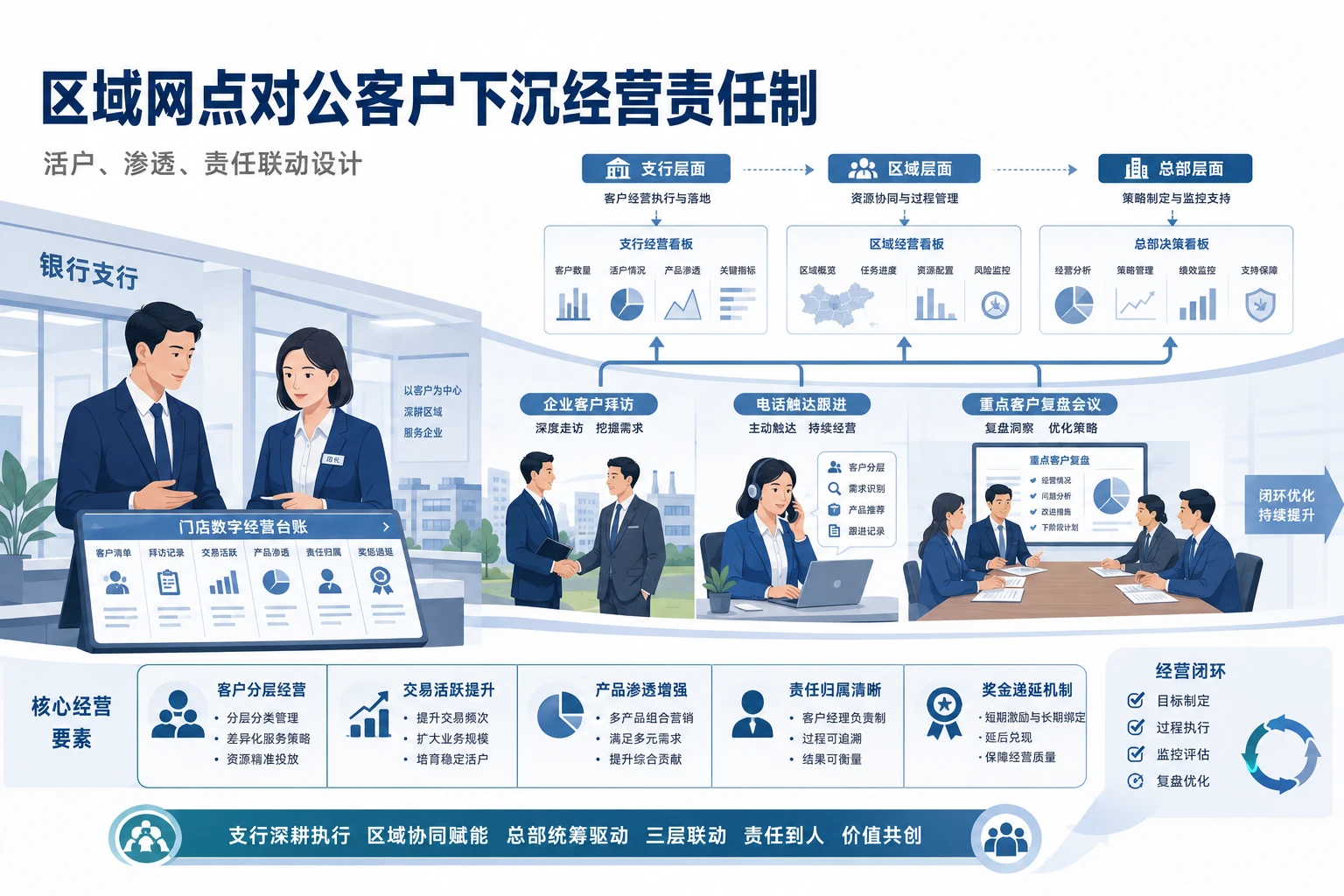 区域网点对公客户下沉经营责任制与活户考核框架
