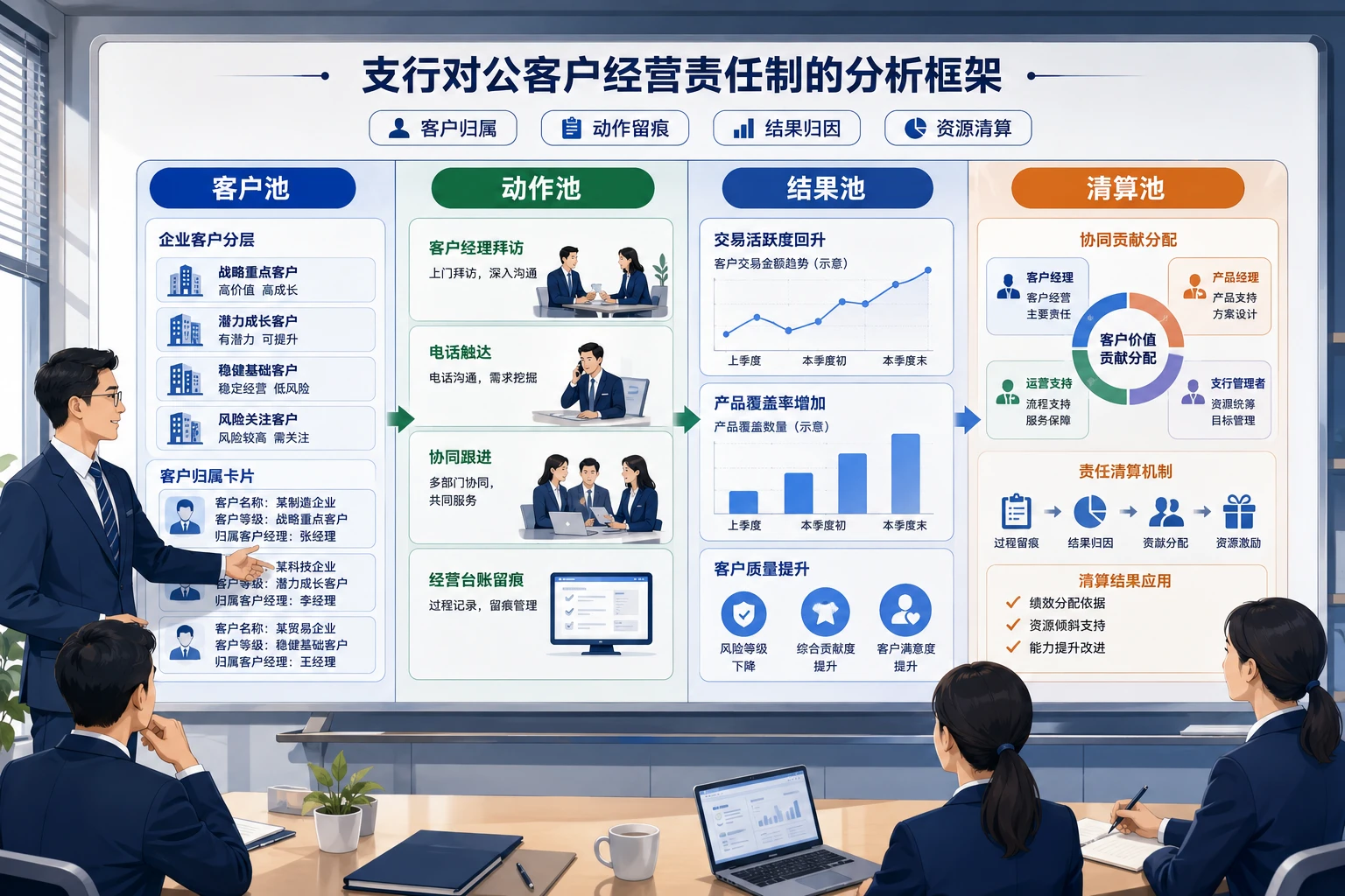 区域网点对公客户下沉经营责任制与活户考核框架