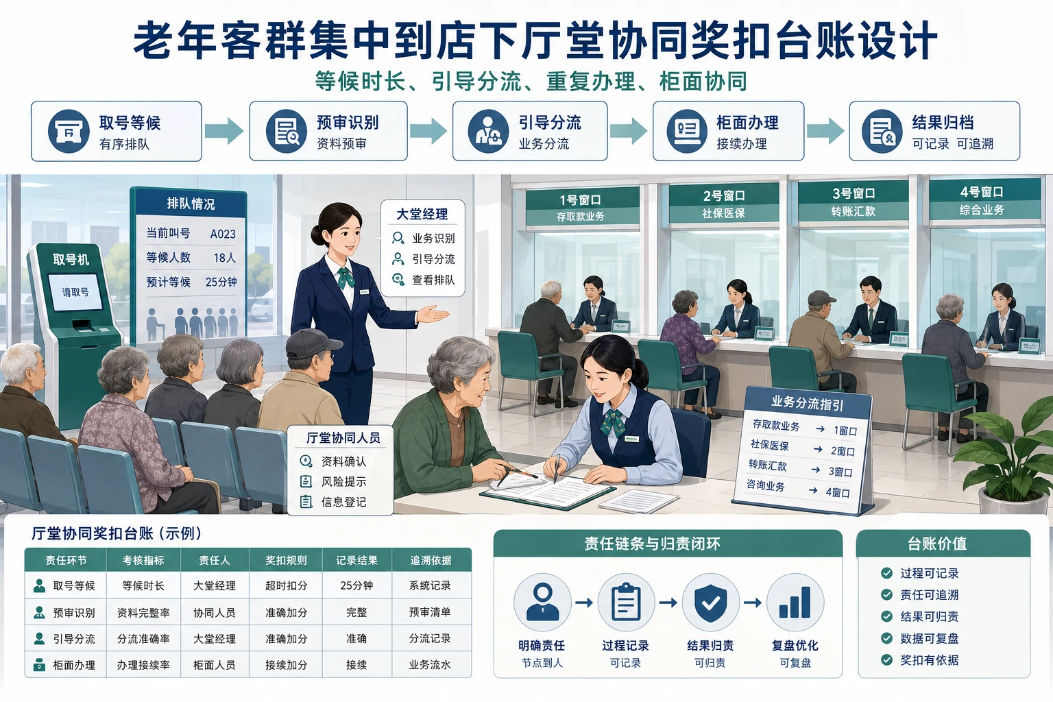 2026年老年客群集中到店下厅堂协同奖扣台账设计