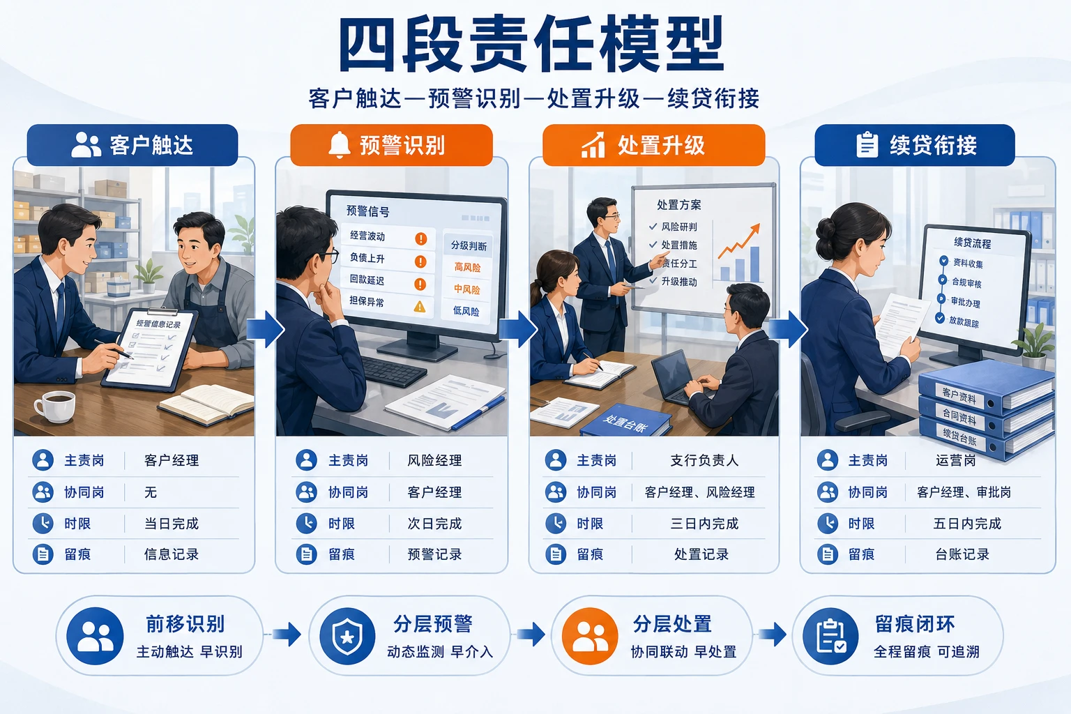 2026年小微客户贷后预警处置与续贷责任模型设计