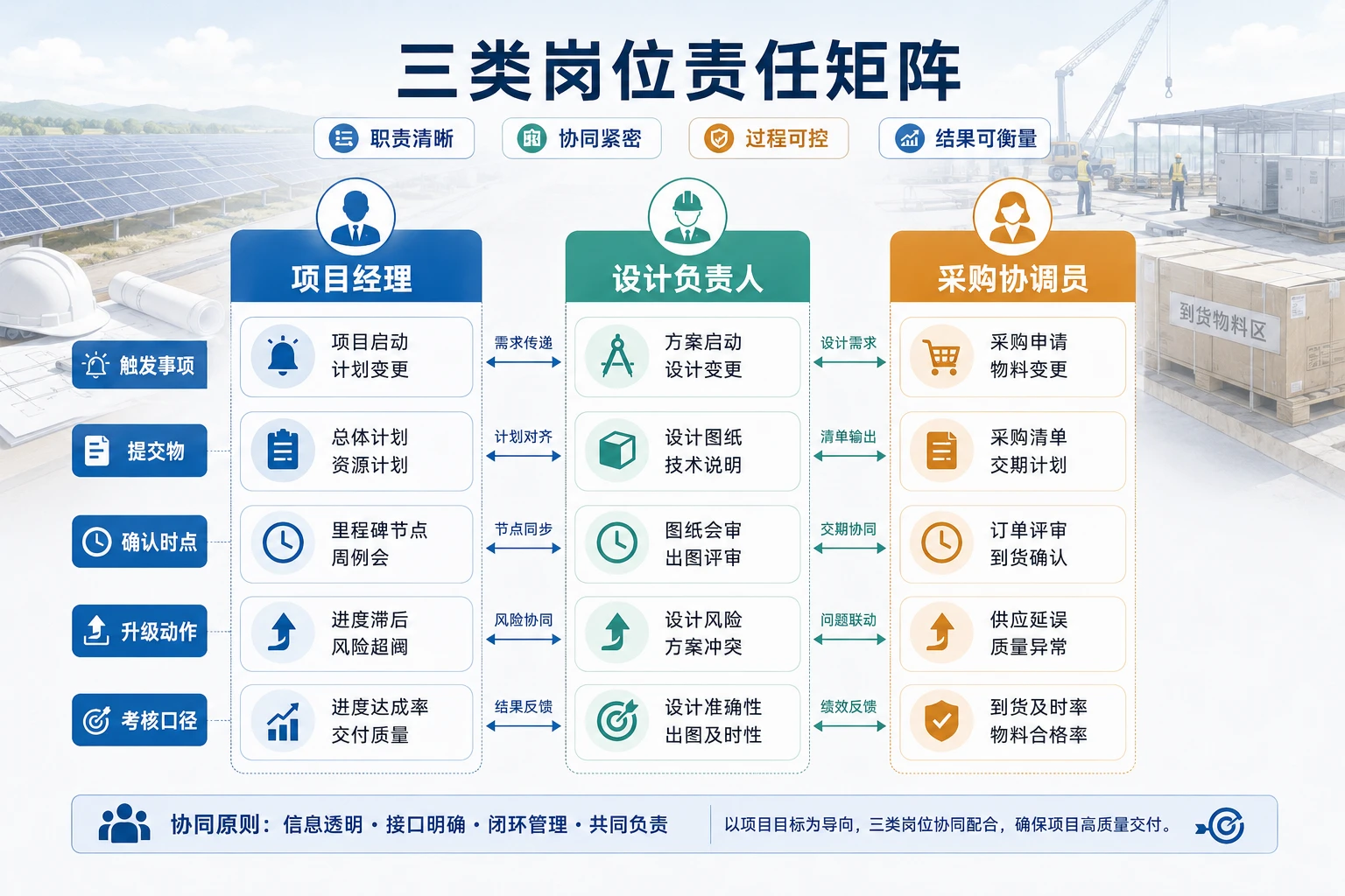 2026年光伏EPC多项目交付中变更到货与窝工责任制设计