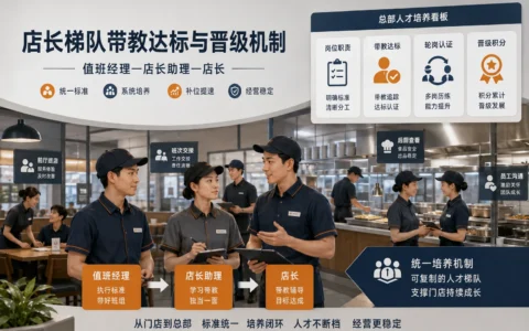 连锁餐饮店长带教与职级体系设计：值班经理到店长的轮岗认证与晋级积分机制（2026年版）