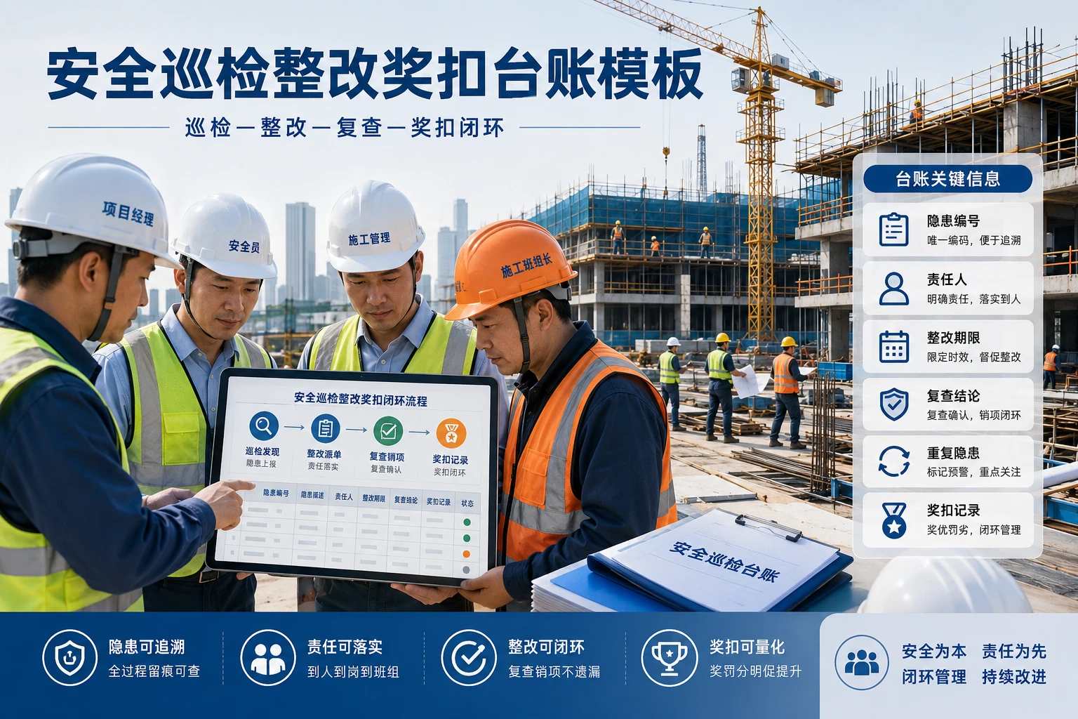 工程项目安全巡检整改奖扣台账模板（2026年版）