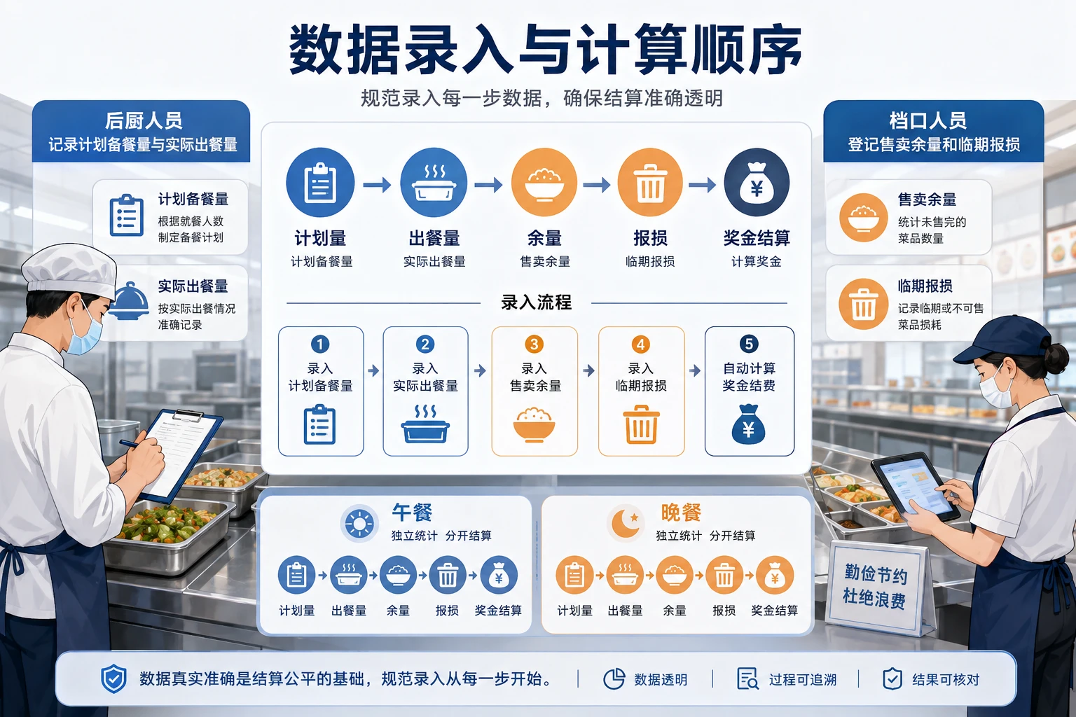 2026年团餐班组奖金结算表模板:备餐偏差、售卖余量与报损扣减