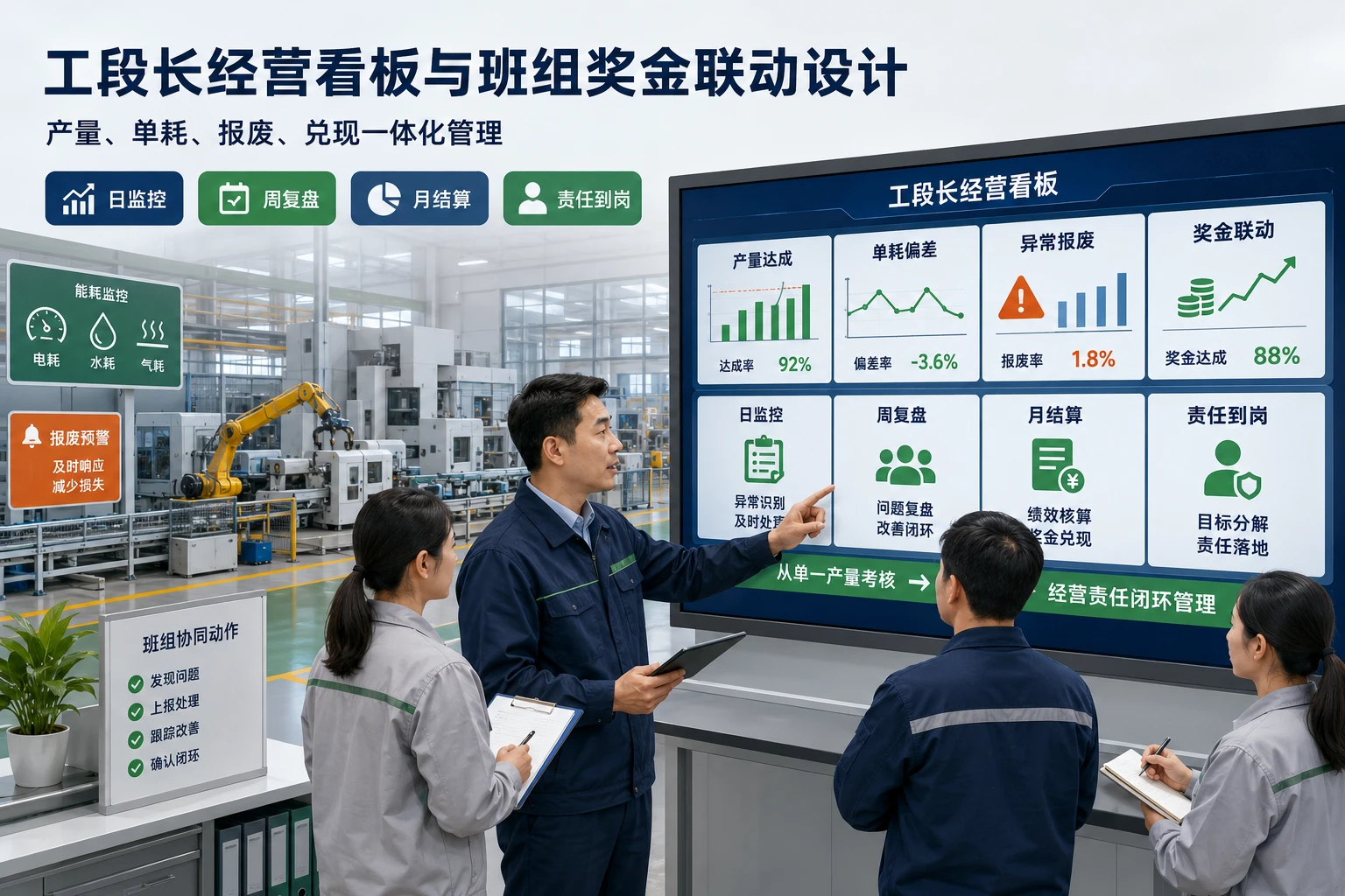 2026年能耗承压下工段长经营看板与班组奖金联动设计