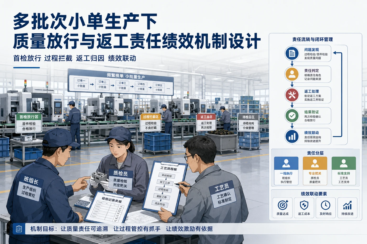 多批次小单生产下质量放行与返工责任绩效机制设计