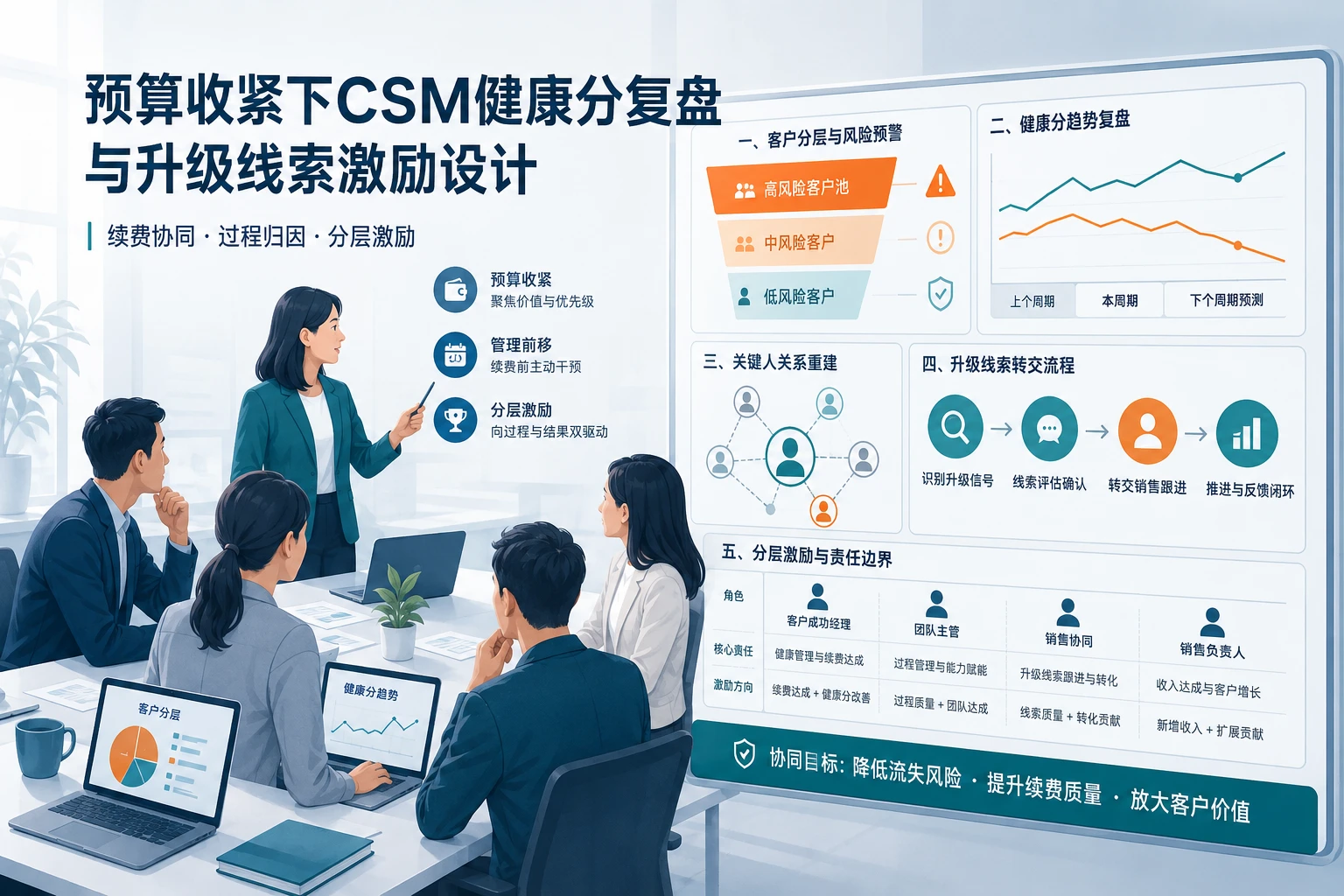 预算收紧下CSM健康分复盘与升级线索激励设计