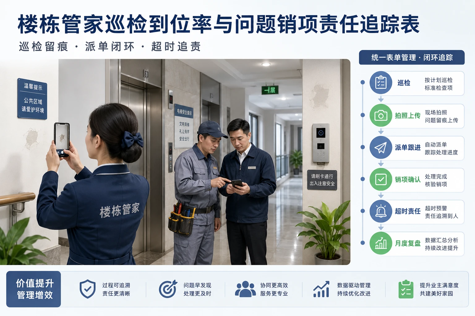 楼栋管家巡检到位率与问题销项责任追踪表模板设计