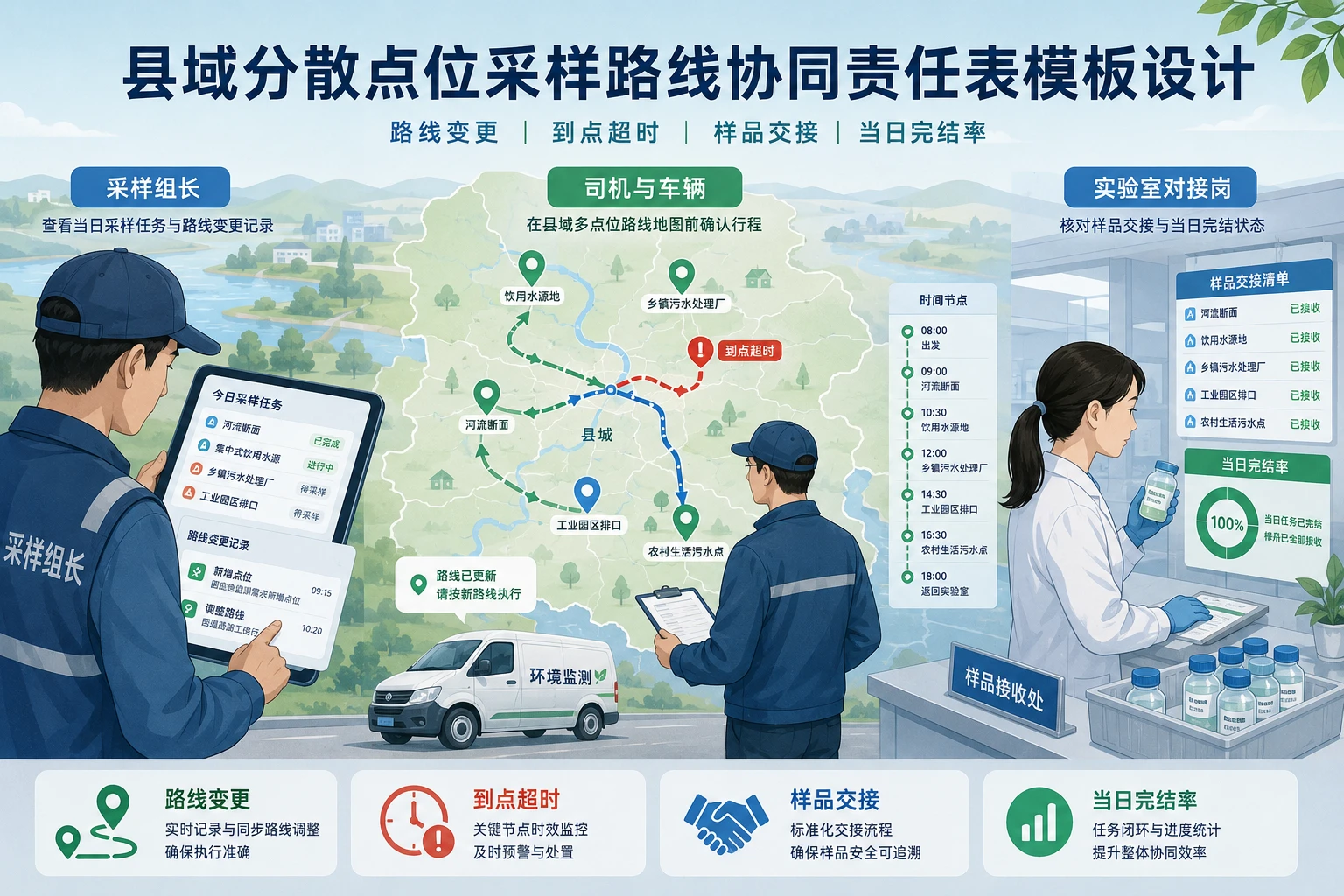 县域分散点位采样路线协同责任表模板设计