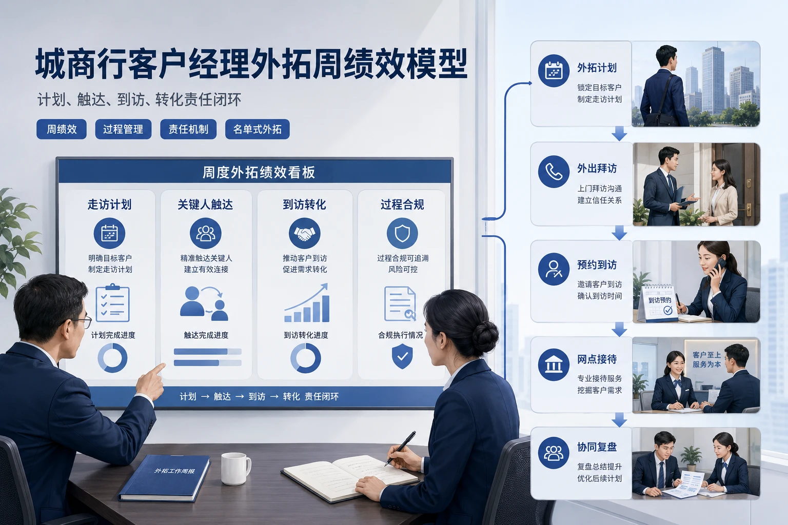 城商行客户经理外拓周绩效模型与到访转化责任机制设计