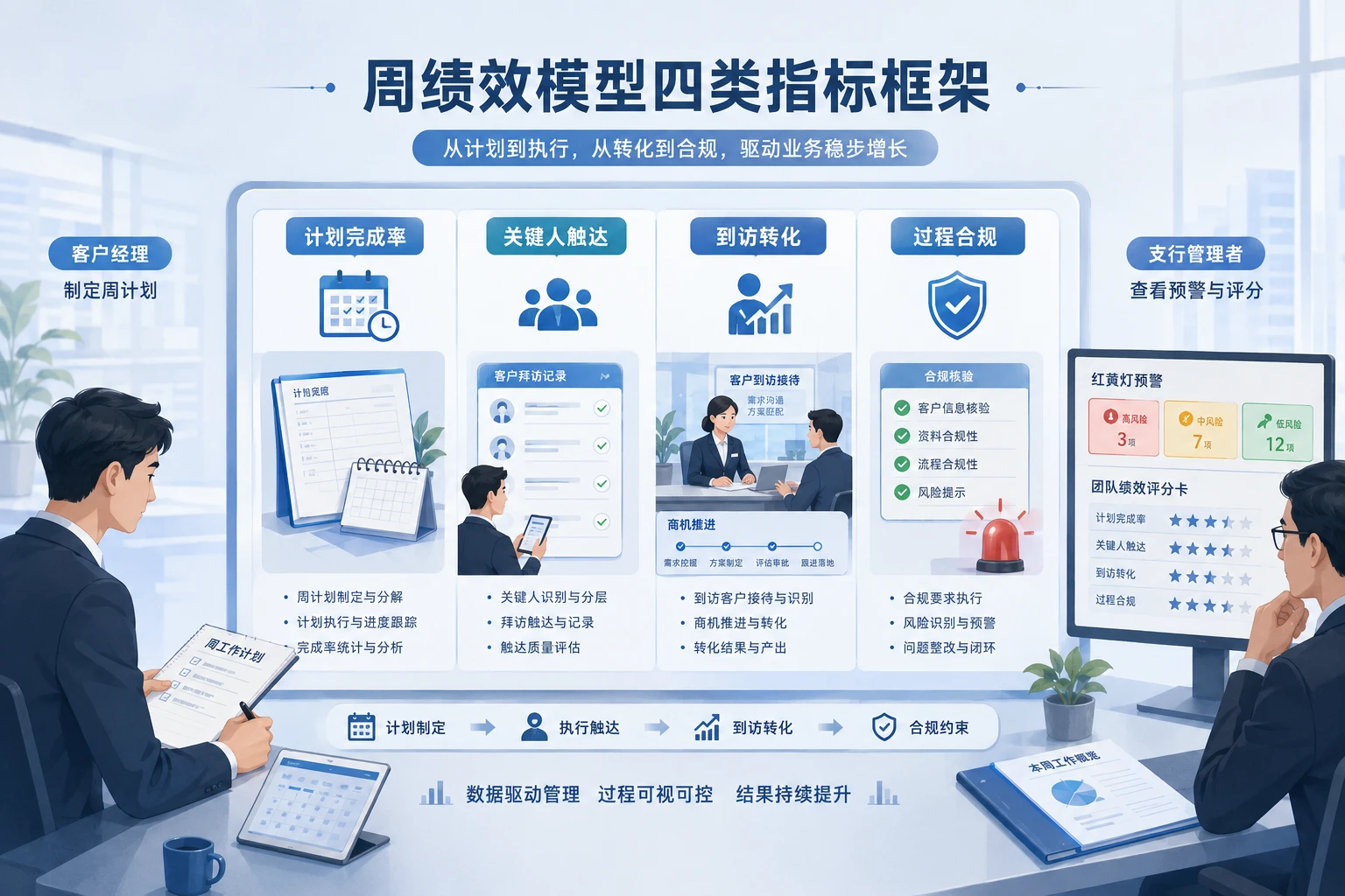 城商行客户经理外拓周绩效模型与到访转化责任机制设计