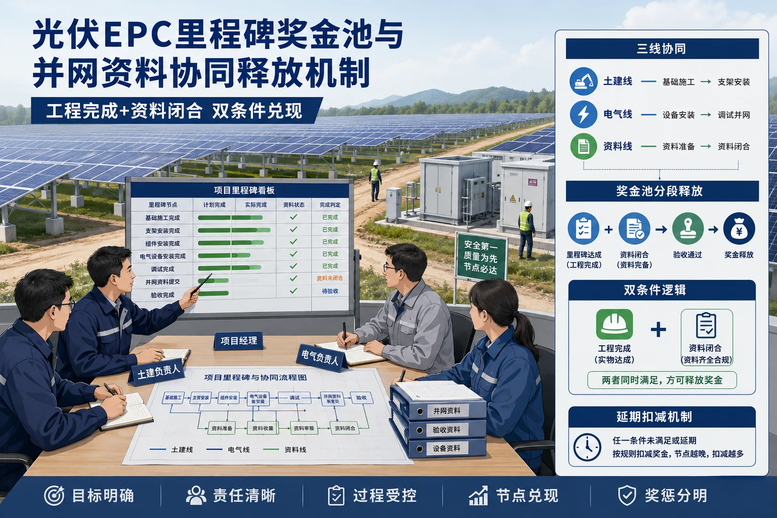 光伏EPC里程碑奖金池与并网资料协同释放机制设计（2026年版）