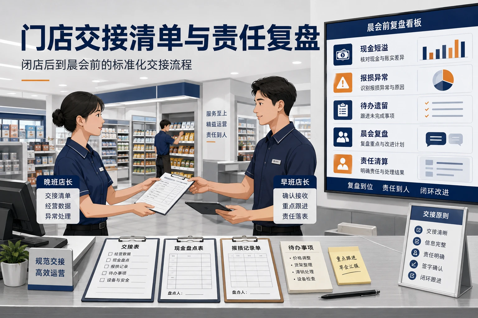 连锁门店早晚班店长交接清单与责任复盘模板（2026年版）