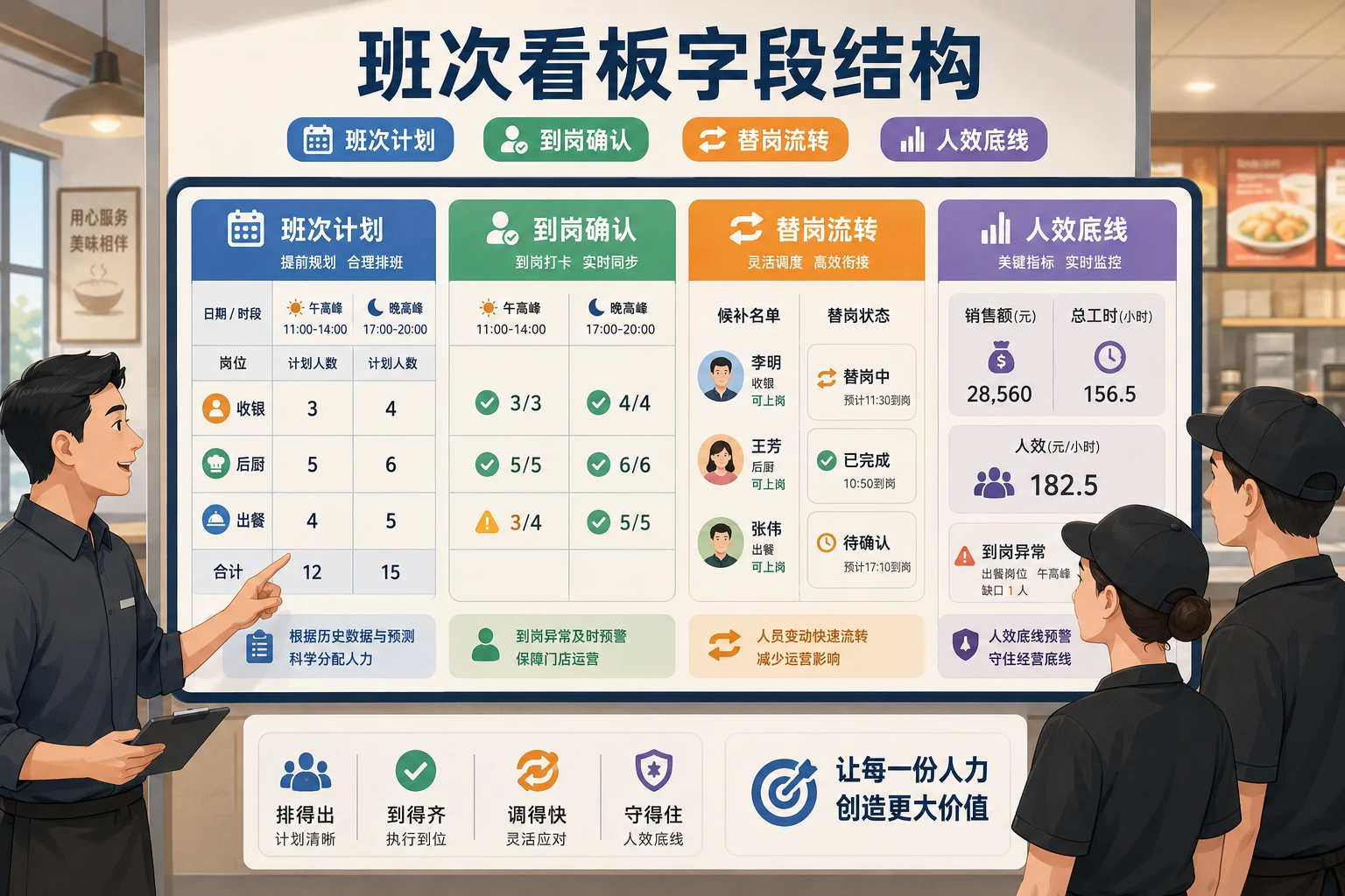 连锁门店小时工排班与到岗稳定看板模板（2026年版）